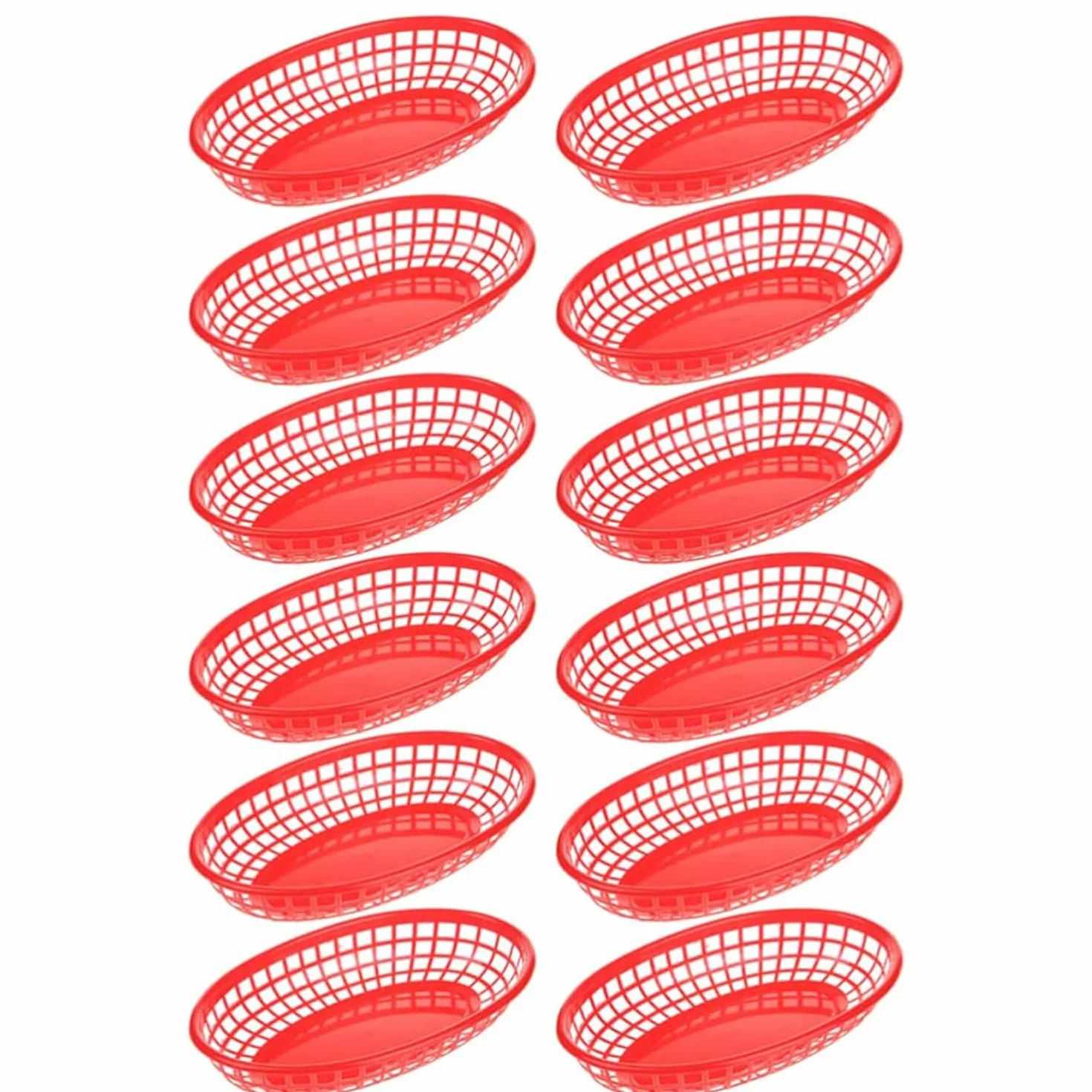 12 sztuk koszyków na pieczywo, owalne kosze na żywność, fast food, talerze na przekąski, francuskie frytki, kosz na chipsy, nadają się do hamburgerów, frytek i hot dogów