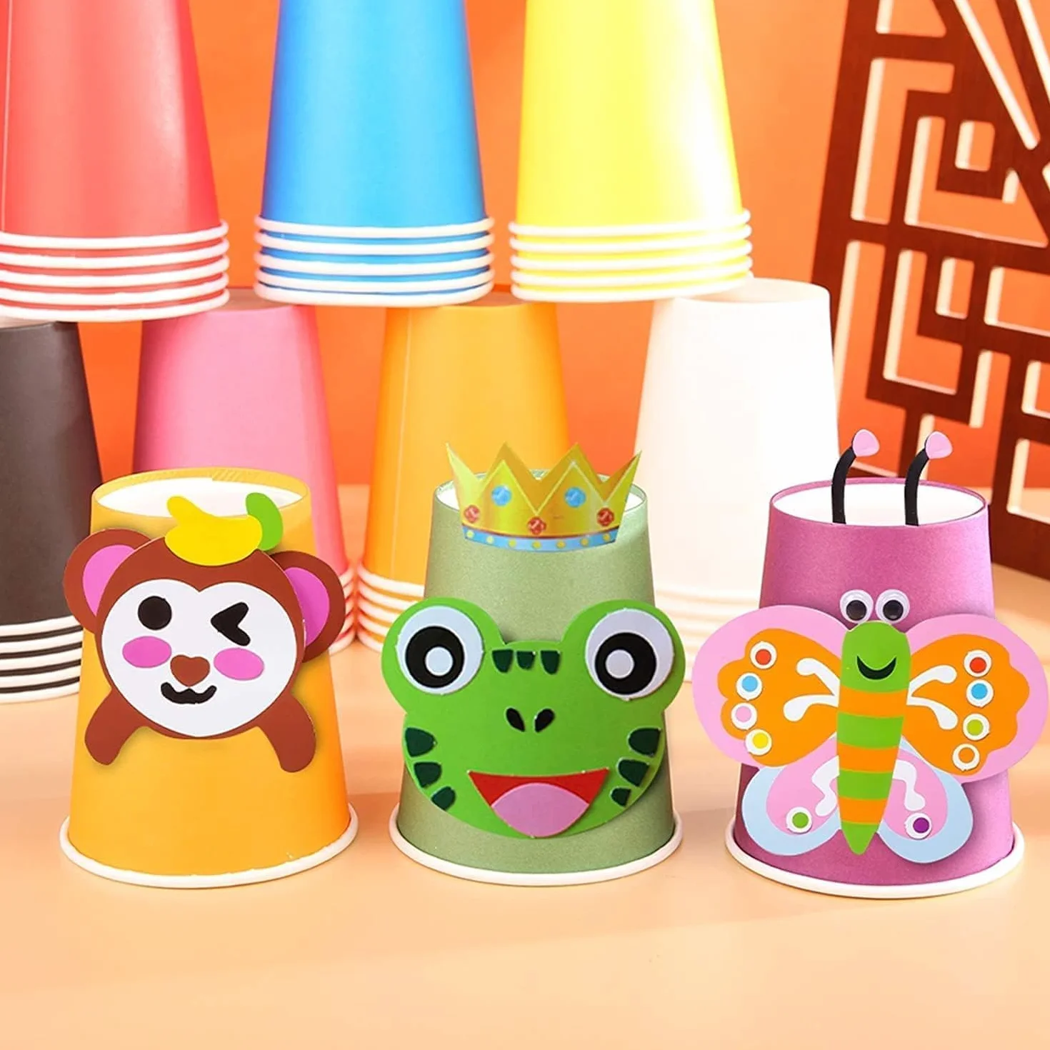 60 sztuk papierowych kubków, 250 ml, wielokolorowe kubki imprezowe, biodegradowalne, jednorazowe kubki na wesele, dla dzieci, DIY, na imprezę, do kawy, herbaty, gorących i zimnych napojów,