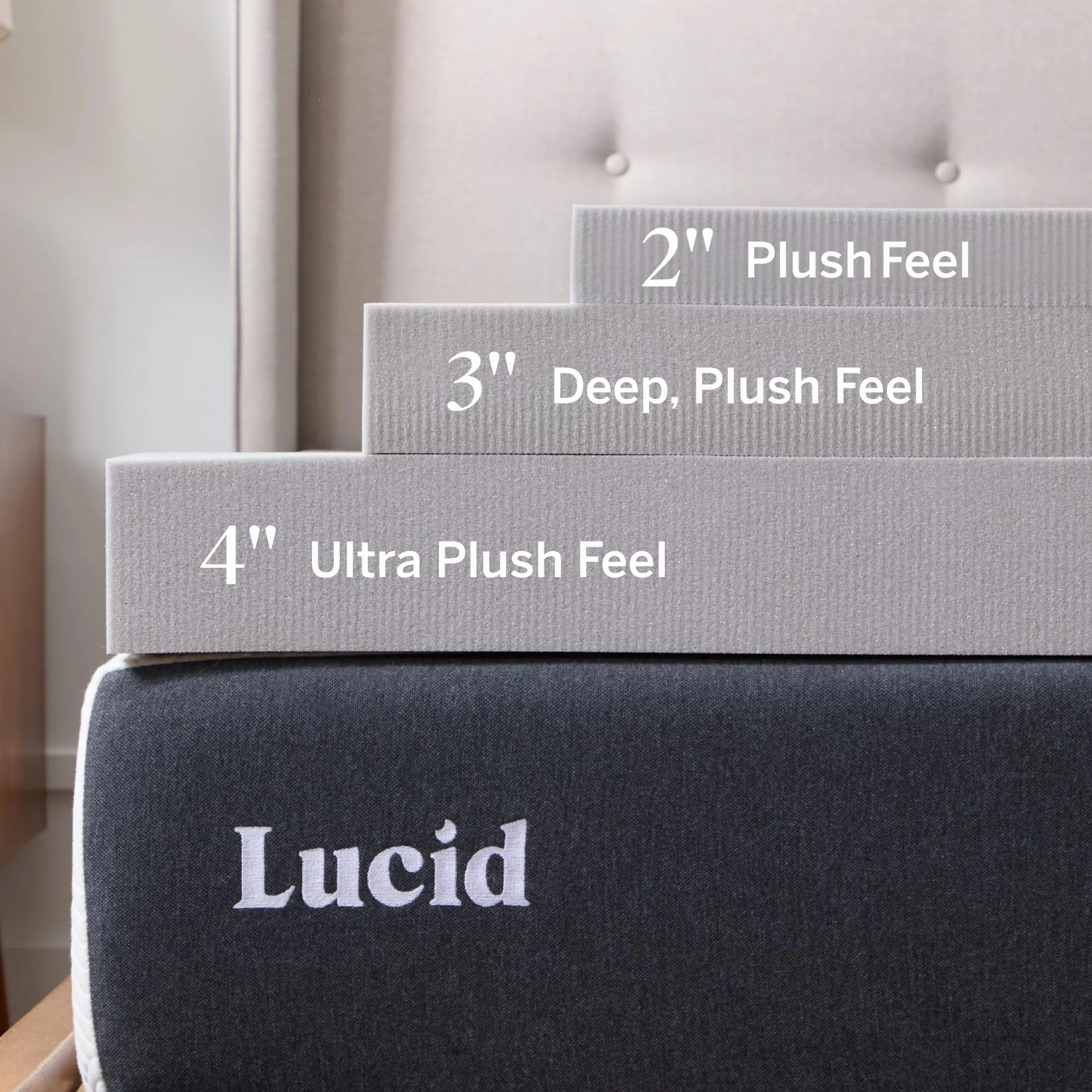 LUCID Nakładka na materac z pianki memory, 5 cm (2 cale) - Queen