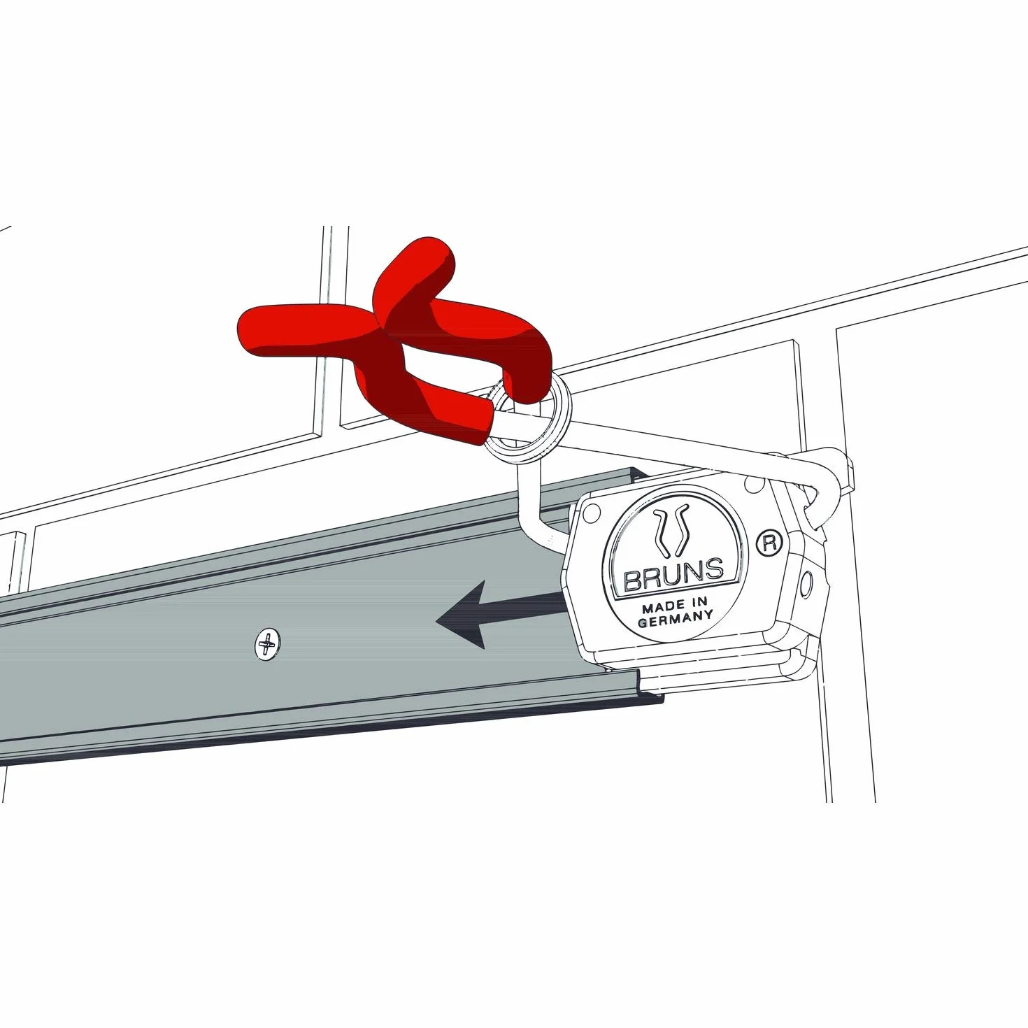 BRUNS SB5.07 Aluminiowy Zestaw Uchwytów na Urządzenia z Szyną Prowadzącą, 750 mm