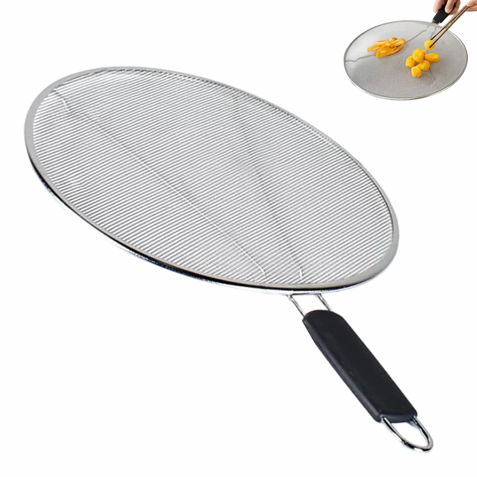 Fine Mesh Grease Splatter Screen Guard, Kitchen Protector for Frying Pan, Skillet, Stove, Oven, Grill, Pot, and Air Fryer, Prevents Oil Splash and Keeps Cooking Area Clean for Bacon, Sauces