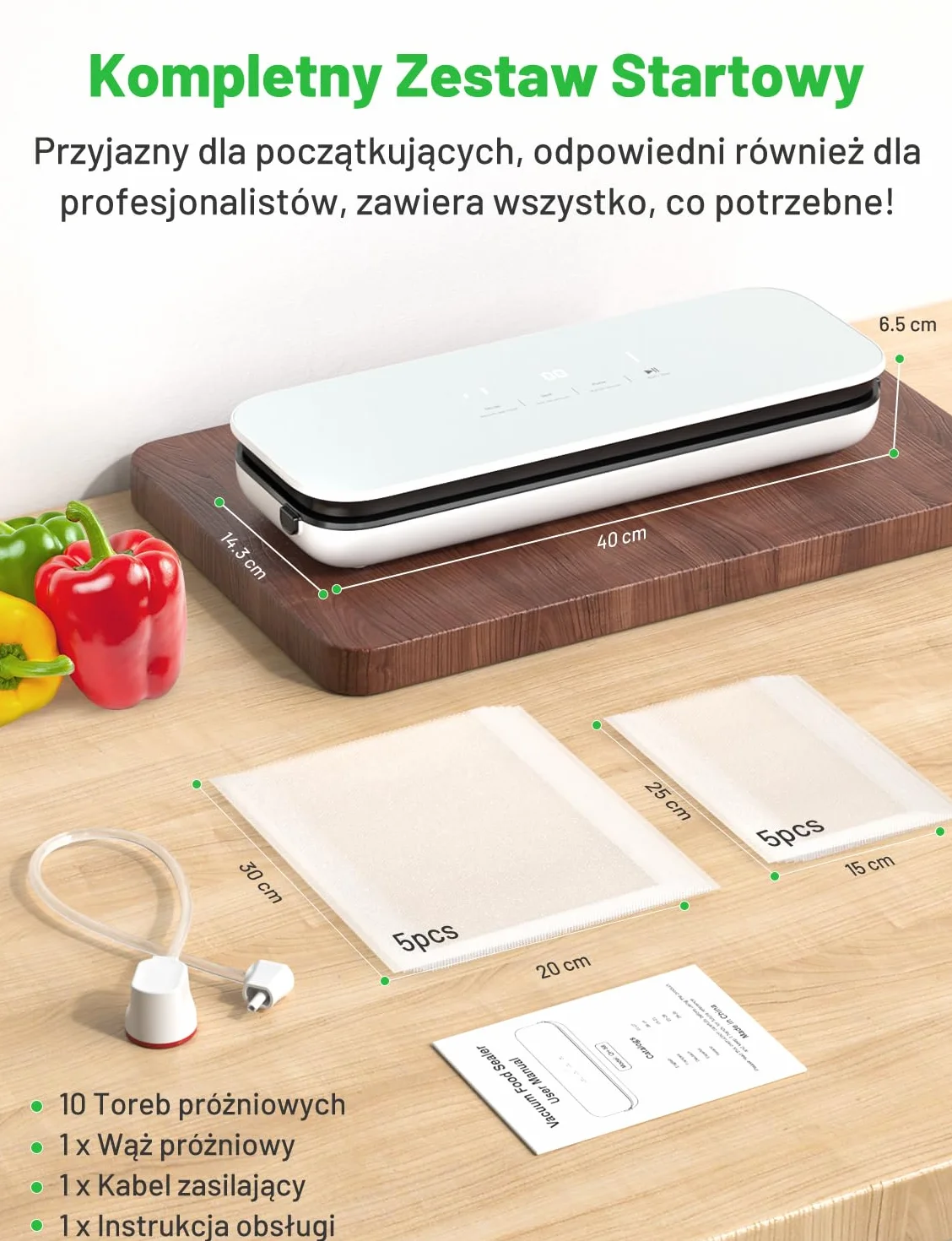 Urządzenie do pakowania próżniowego 75 kPa z cyfrowym wyświetlaczem, szklany wkład