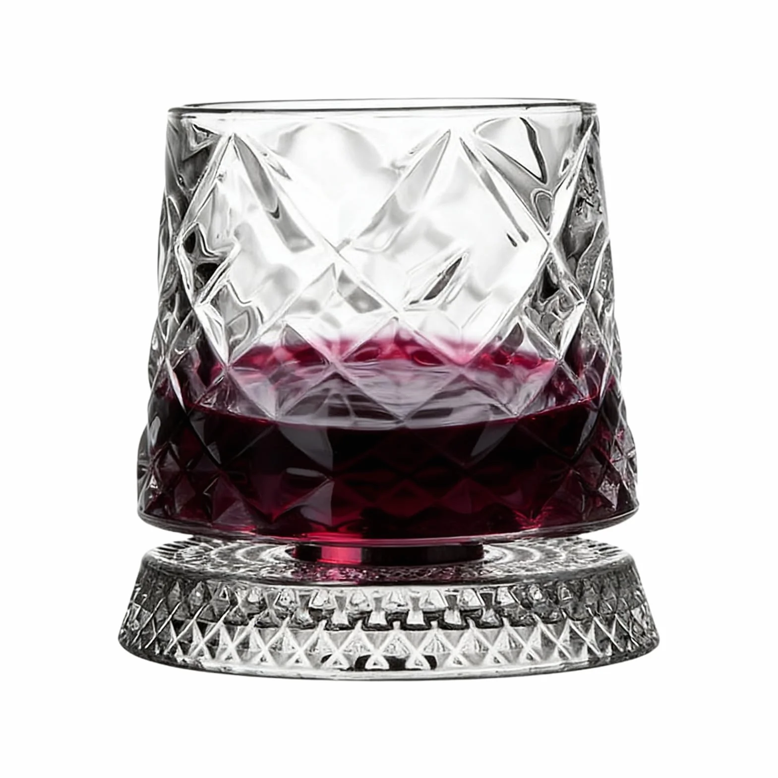 Obrotowe szklanki do whisky, z podstawką, staromodny, obrotowy kubek do picia, koktajl burbonowy, kubek do kawy, dla mężczyzn, dziadka, męża, syna, rodziny, przyjaciół, domu, baru