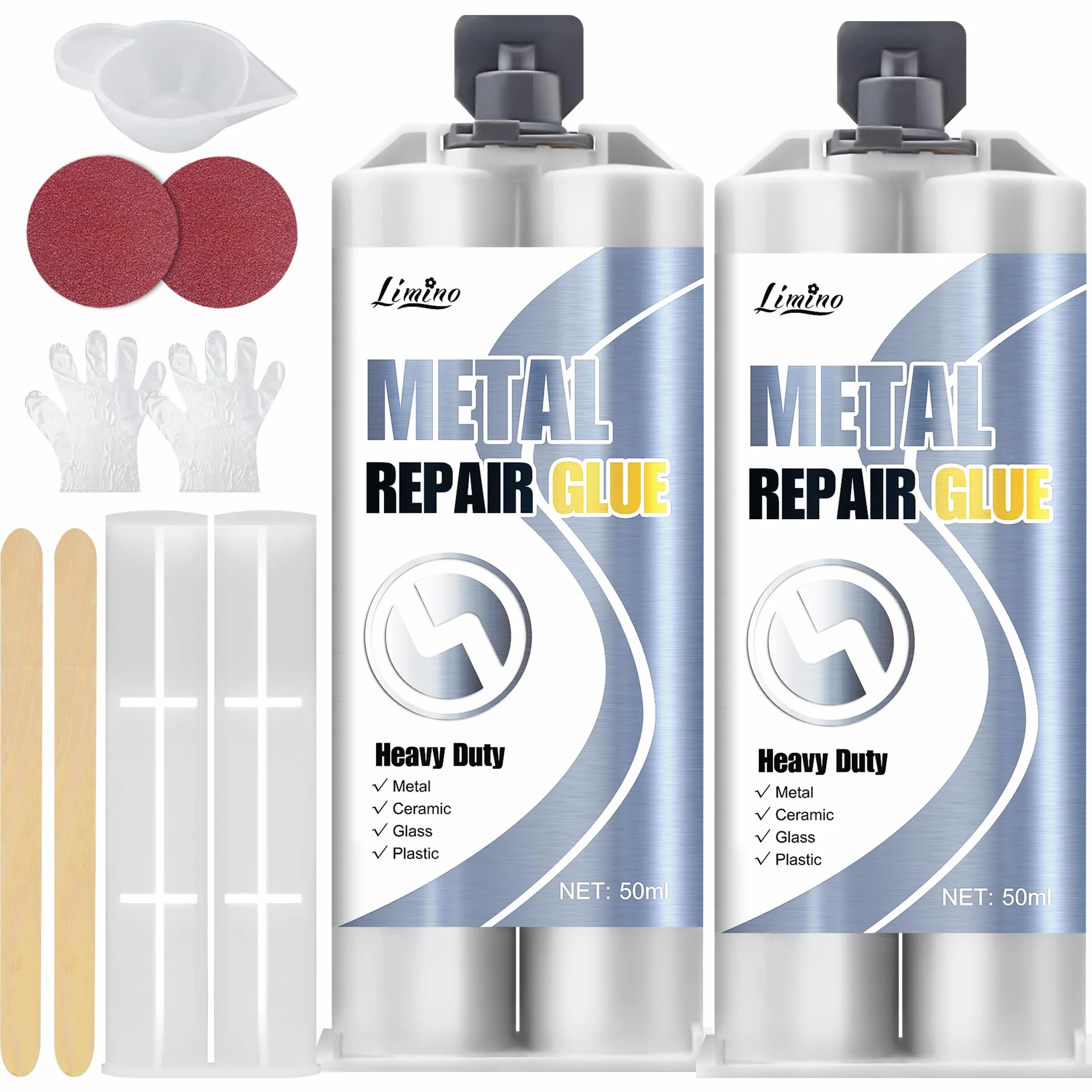Klej do metalu – 100 ml, 2 elementy kleju spawalniczego do naprawy pęknięć metali, ceramiki, tworzyw sztucznych, stopów metali – uniwersalny klej bardzo mocny, wodoodporny, odporny na wysokie