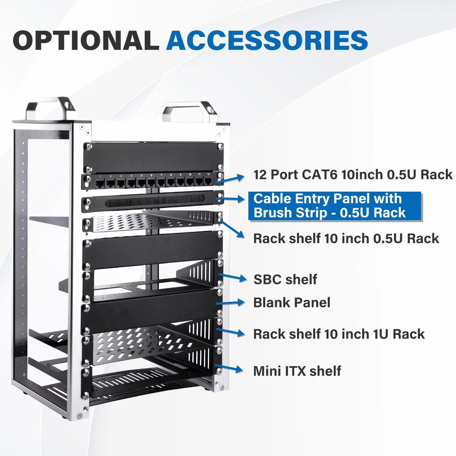 GeeekPi 0.5U Brush Cable Manager Rack Mount Cable Management Panel with Brush Strip for Cable Entry for DeskPi RackMate T1/T0/T2 and 10 inch Server Rack or Network Cabinet