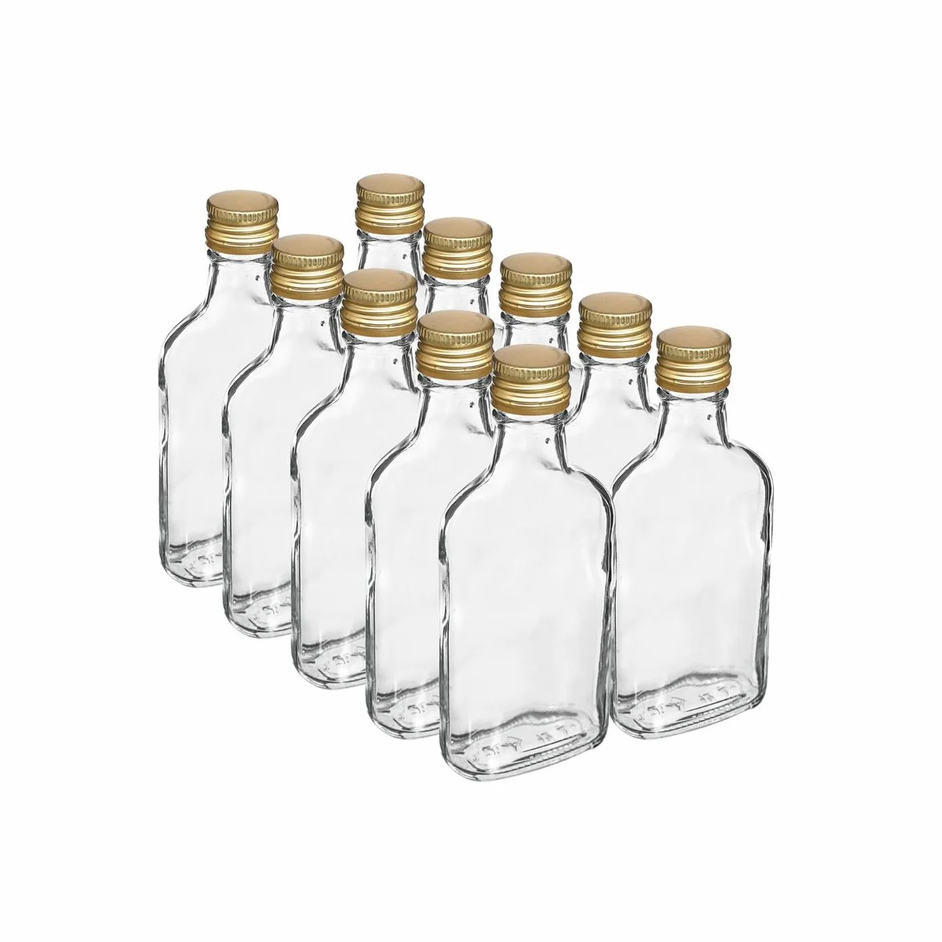 20 x szklane butelki 200 ml (0,2 l) i metalowe zakrętki (zakręcane pokrywki) – domowe zaparzanie oleju ginowego, octu, wódki winnej, 20 x butelka 200 ml + złote zakrętki)