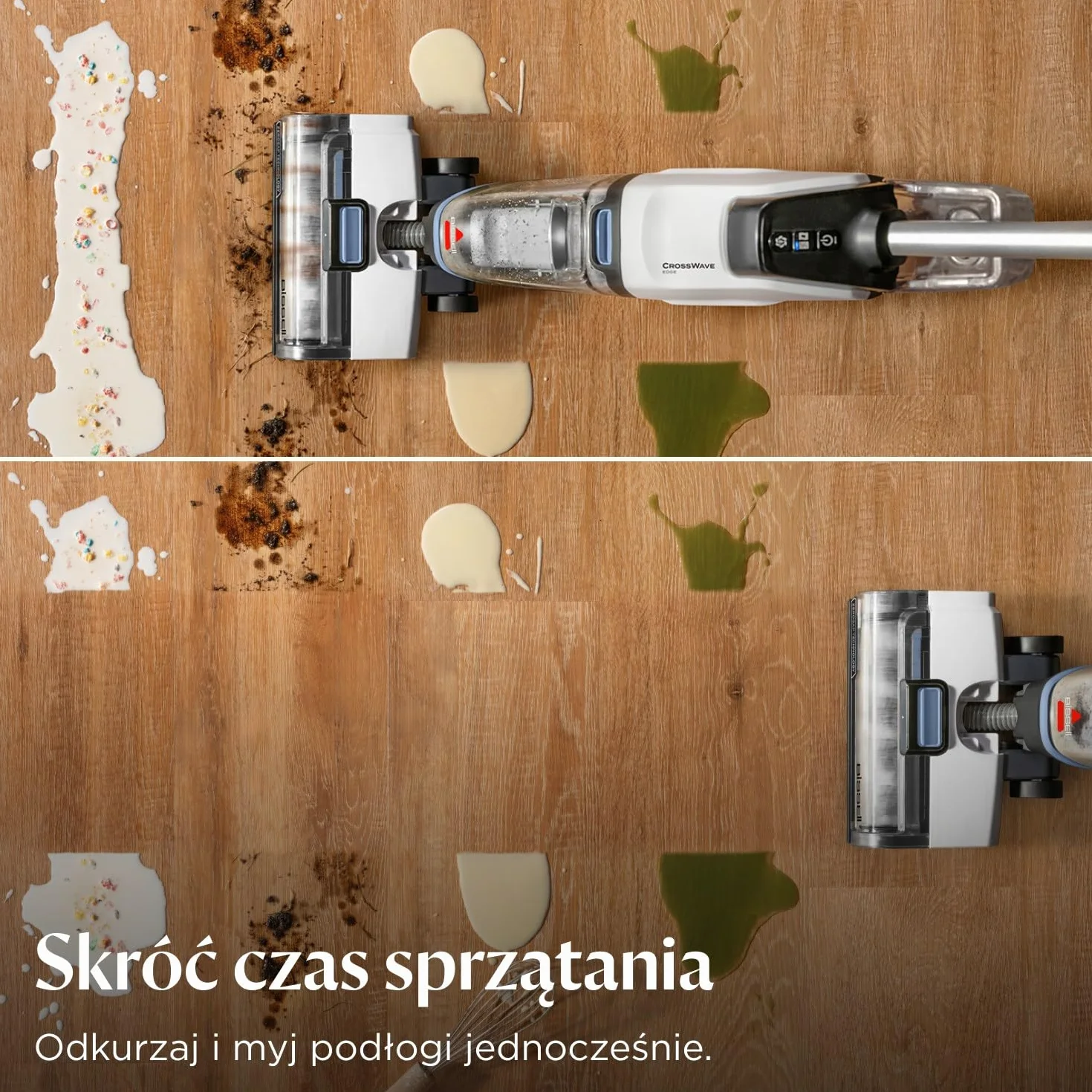 BISSELL CrossWave Edge, Odkurzacz Piorący i Na Mokro, Odkurzacz Pionowy, Systemem Samooczyszczania, Wielofunkcyjne Urządzenie Pionowe ZeroGap, Do Podłóg i Dywanów, 7.5m Kabel, 4088N