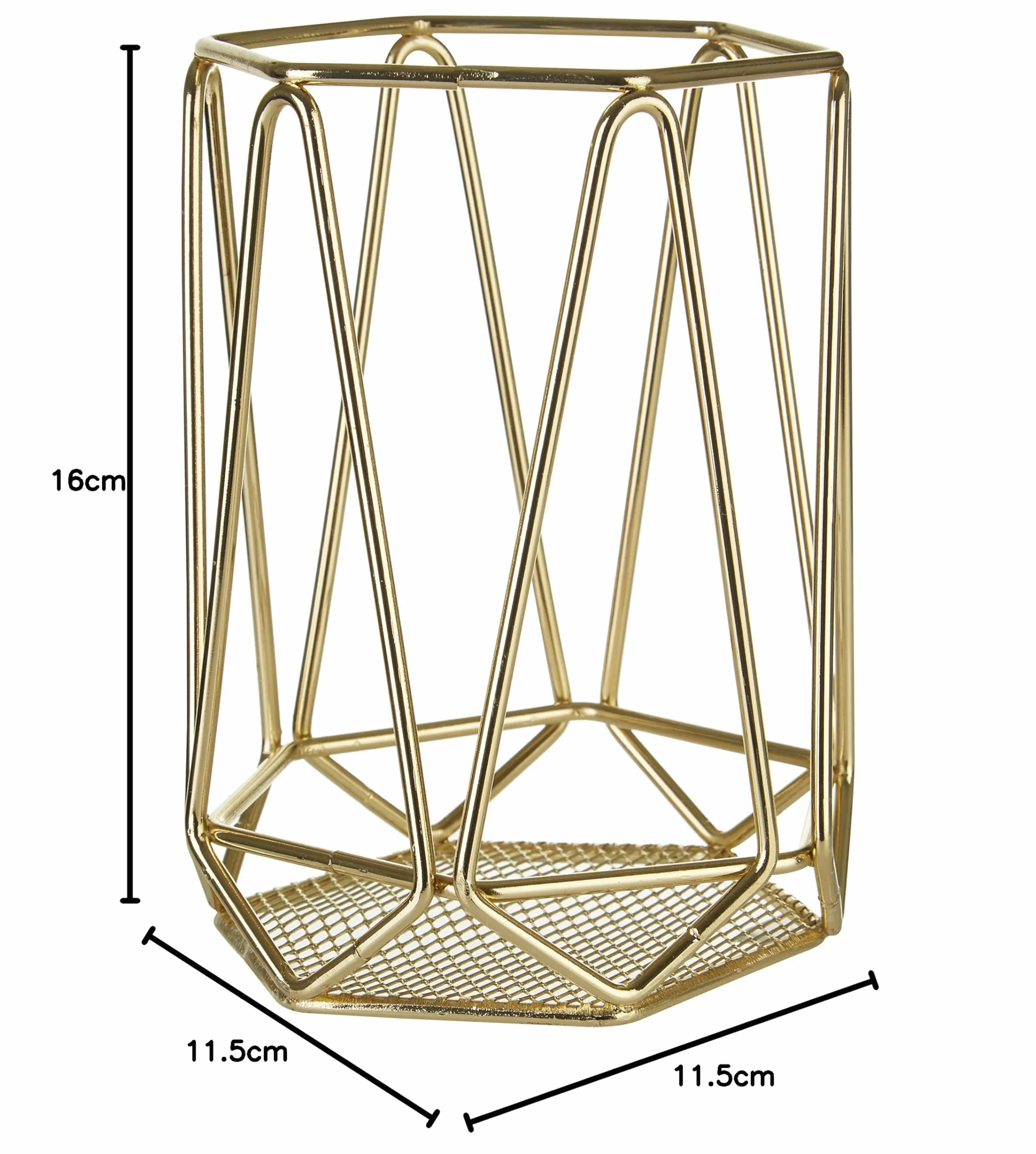 Premier Housewares Vertex, pozłacany, metal, złoty, 12 x 12 x 16 cm, drut żelazny, 11,5 x 11,5 x 16