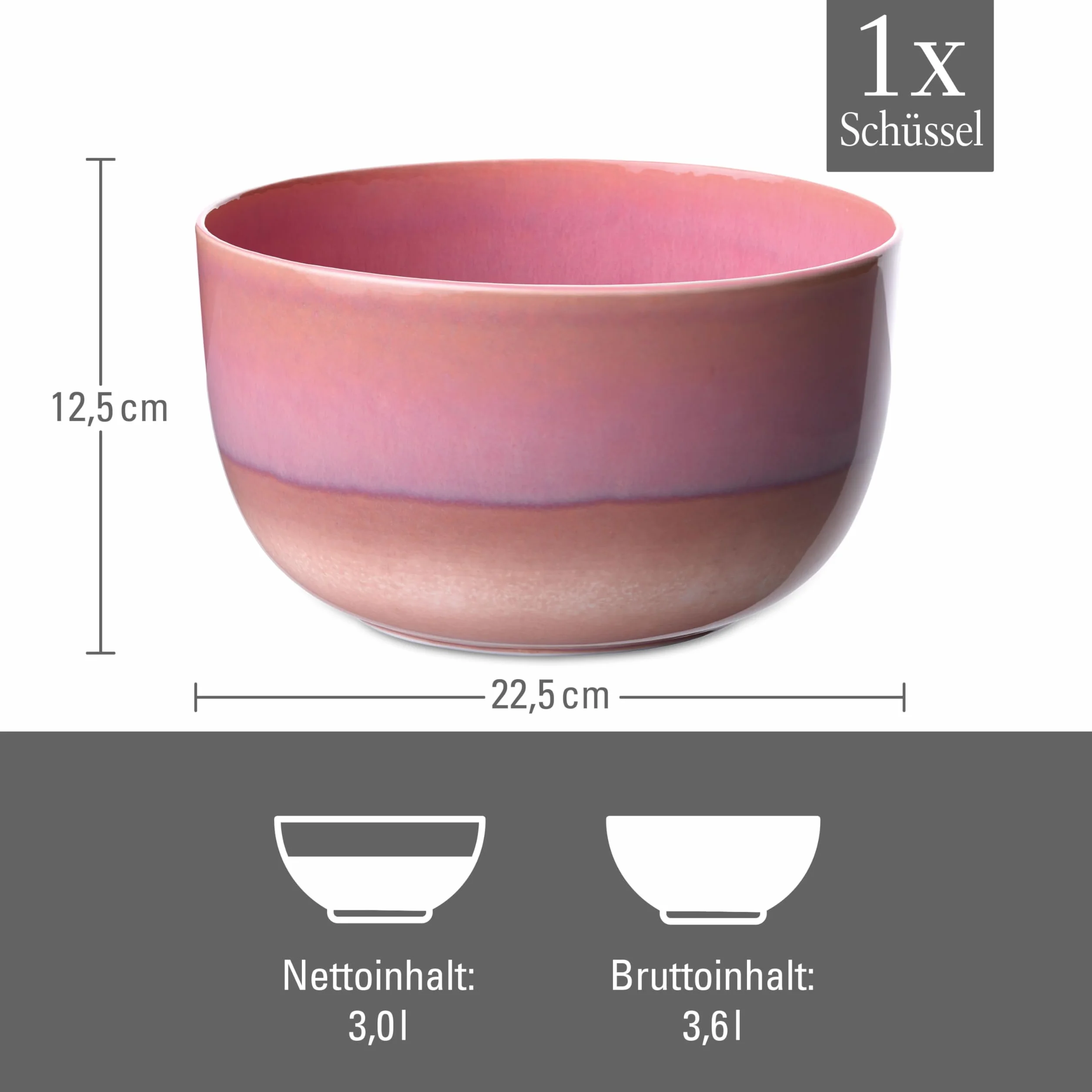 like. by Villeroy & Boch – Perlemor Coral miska do serwowania 22 x 22 x 12 cm