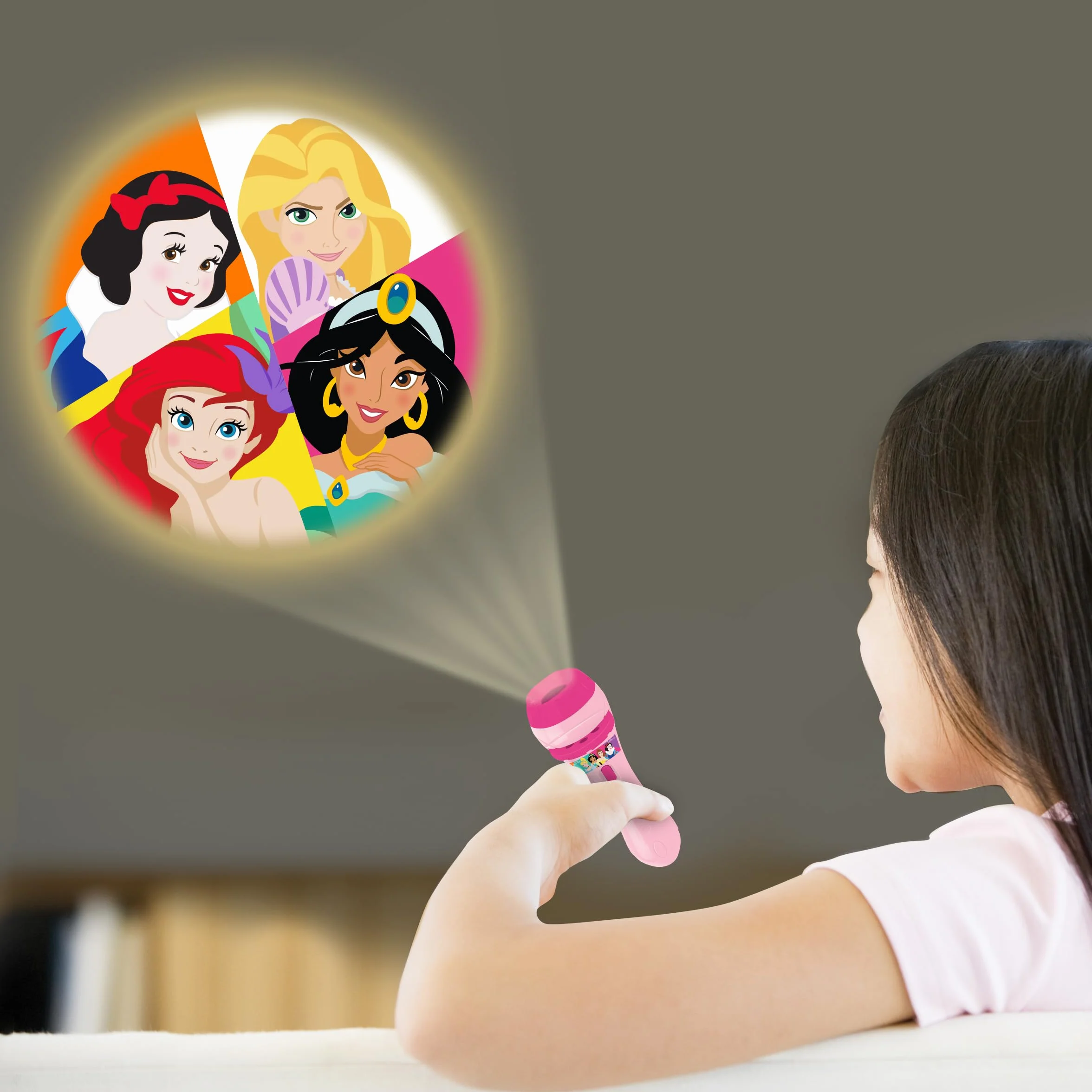 Lexibook, projektor do opowieści i latarka Disney księżniczki, różowy, LTC050DP