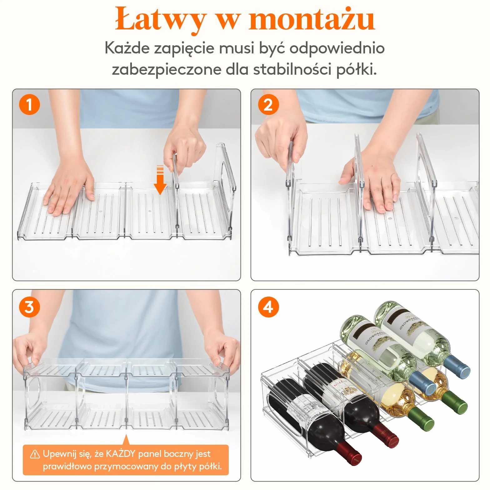 Lifewit Plastikowy stojak na wino 8 butelek 2 poziomy 42 x 20 x 12,5 cm