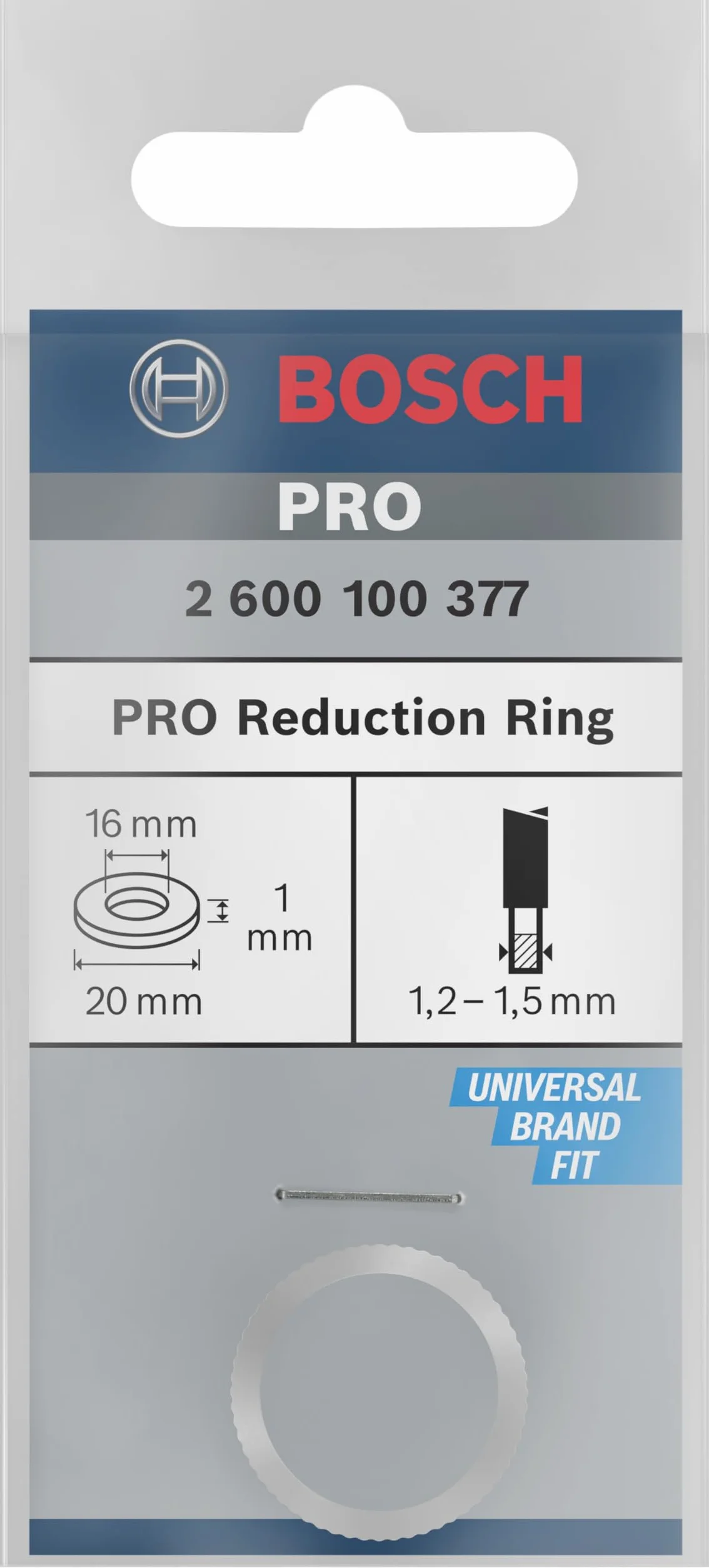 Bosch 1x Pierścienie redukcyjne PRO Reduction Ring do tarcz pilarskich (Ø 20,0 mm, Professional Akcesoria Ręczna pilarka tarczowa, Ręczna przecinarka do pracy na sucho)