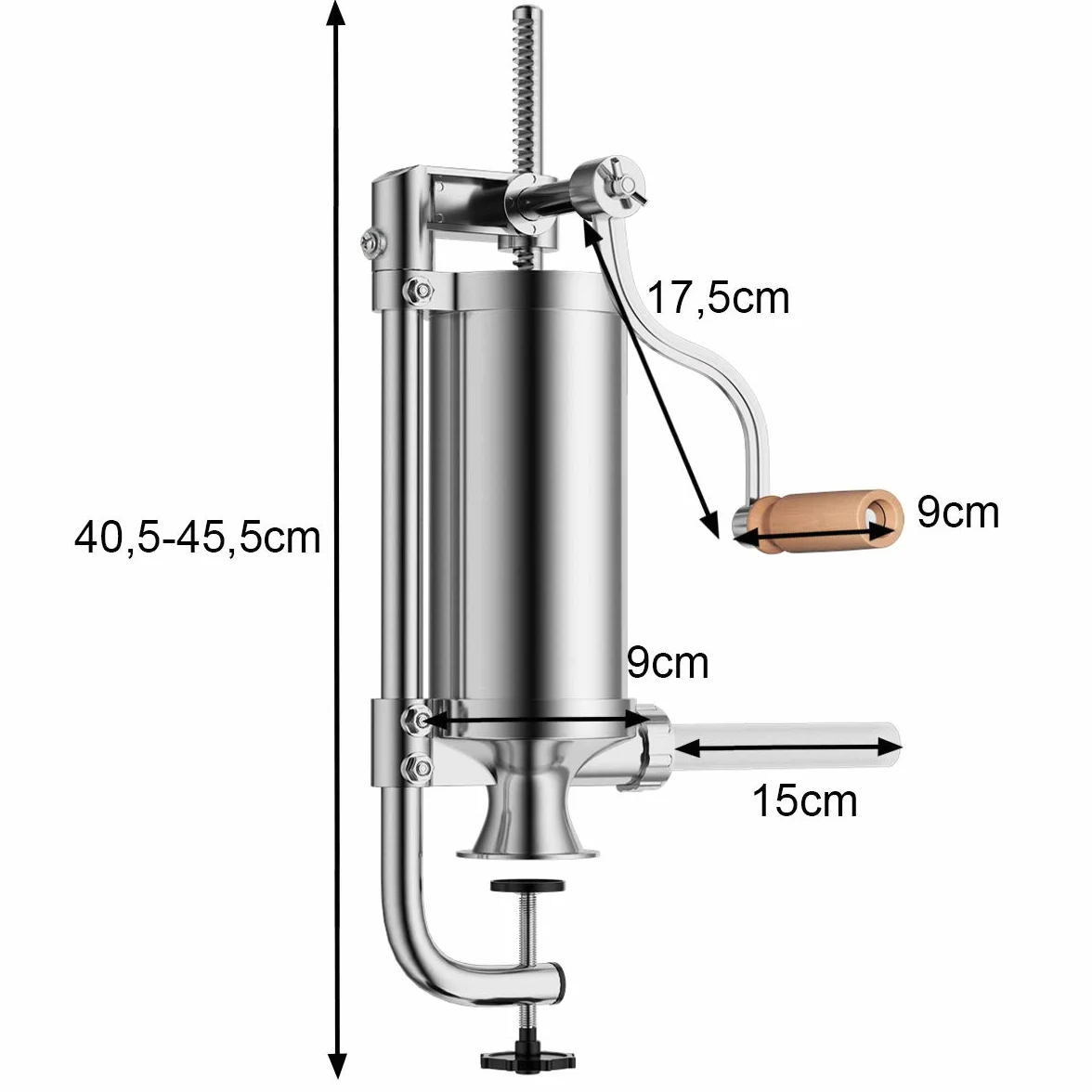 COSTWAY Maszynka do kiełbas z 4 rurkami do napełniania ze stali nierdzewnej 1,5 kg
