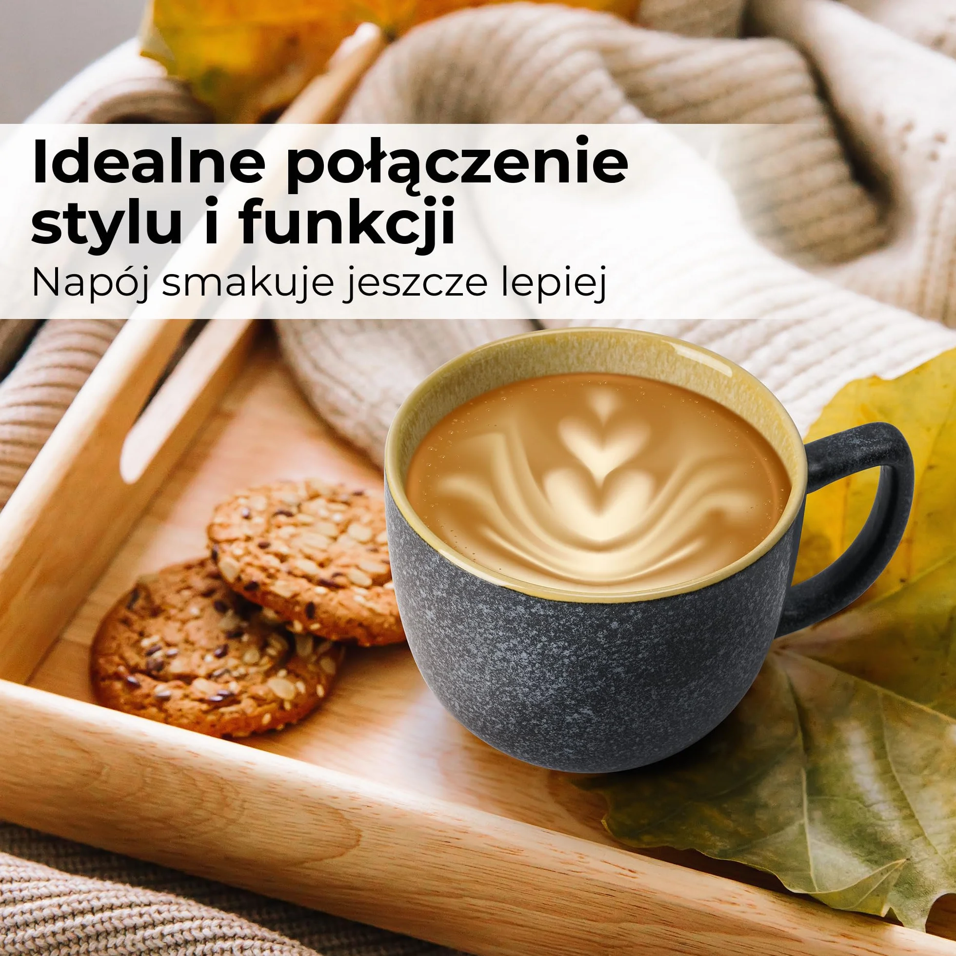 MIAMIO Las Palmitas Zestaw 6 filiżanek do kawy o pojemności 470 ml, duże, nowoczesne kubki z kamionki