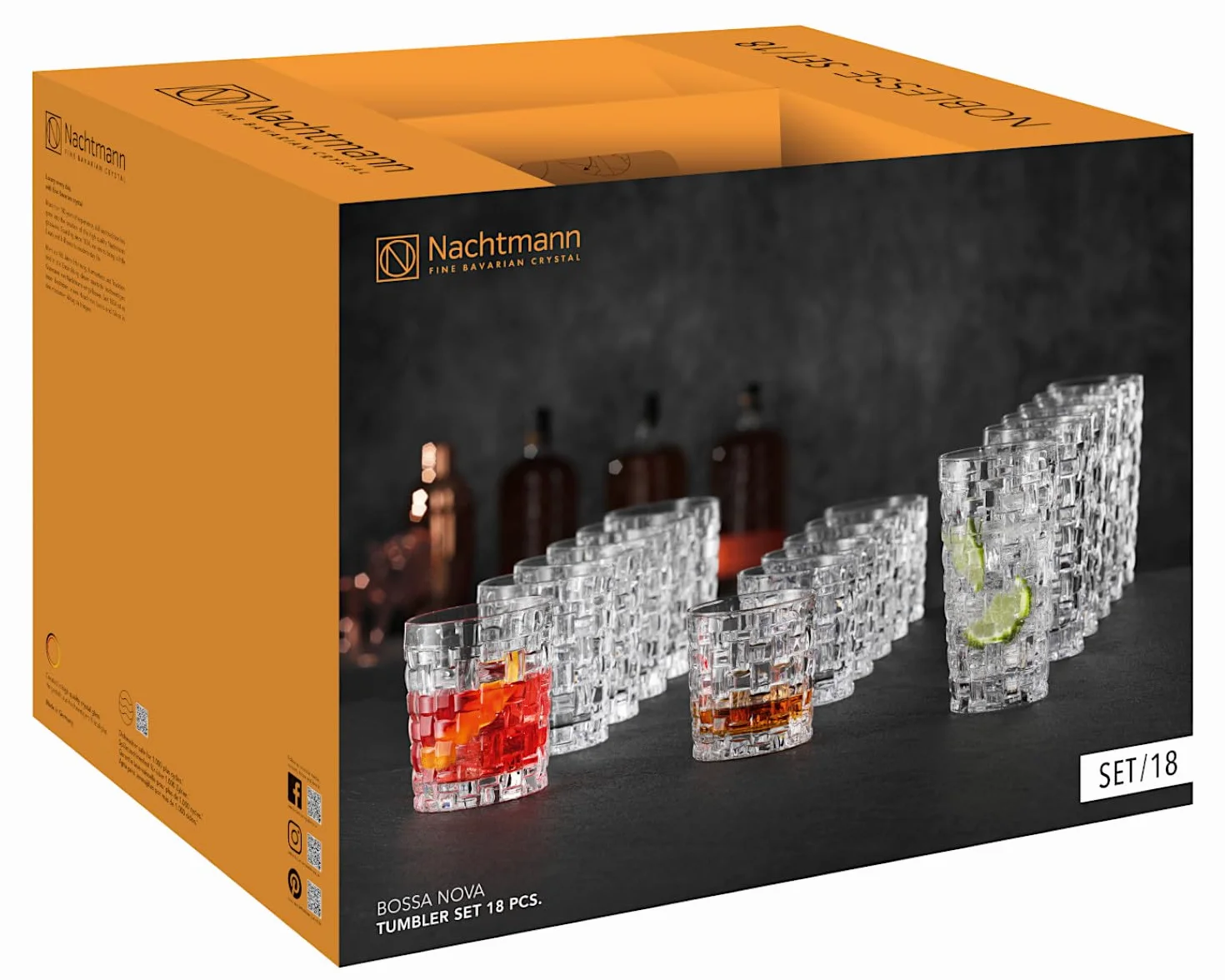 Spiegelau & Nachtmann - Szkło, kubek - 330 ml - Bossa Nova - szkło kryształowe - 18-częściowy zestaw Z106790