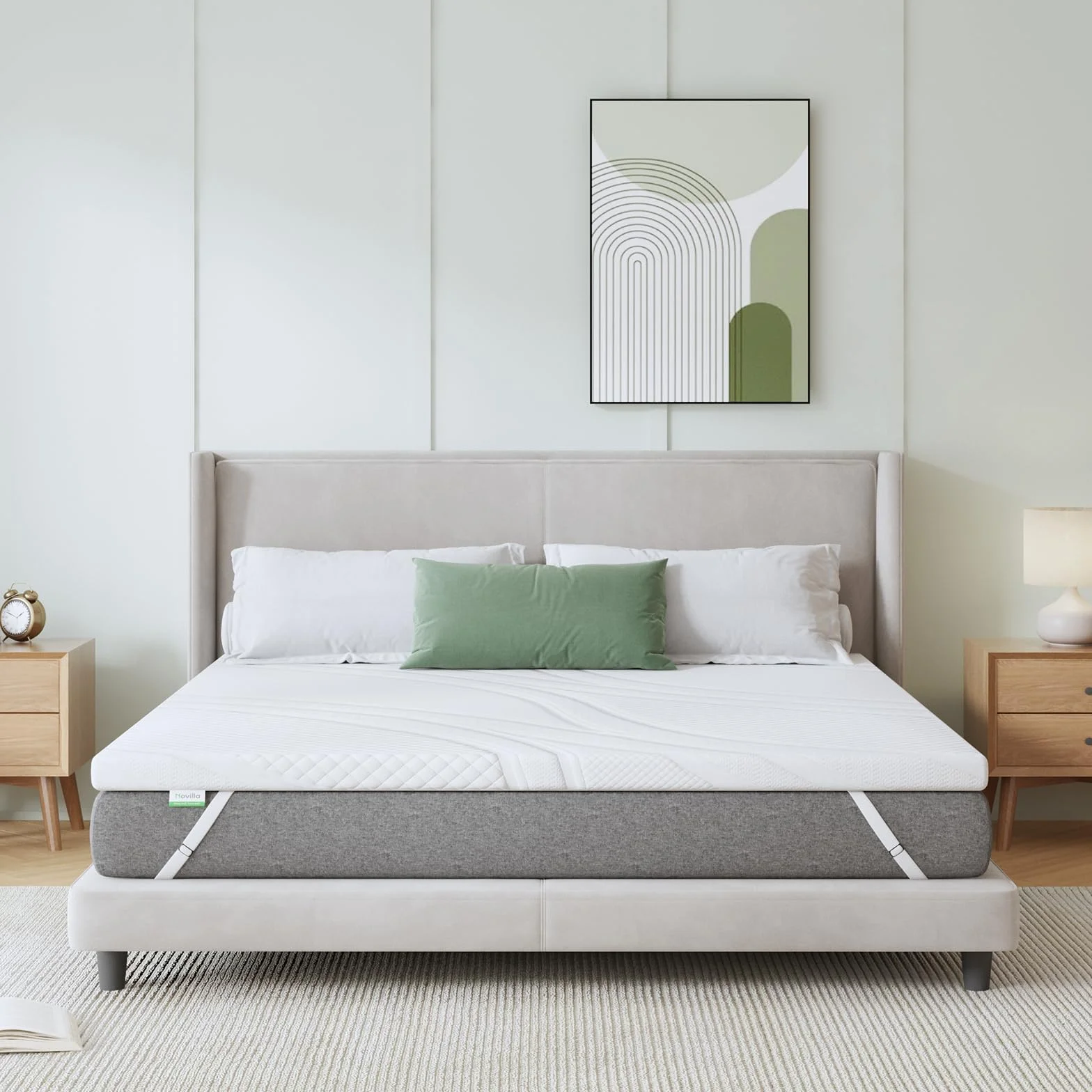 Novilla Materac nawierzchniowy 140 x 190 cm, wysokość 5 cm, nakładka żelowa z pianki z pamięcią kształtu, nakładka na łóżko kontynentalne, do przyczepy kempingowej, sofy do spania, poszewka nadaje się