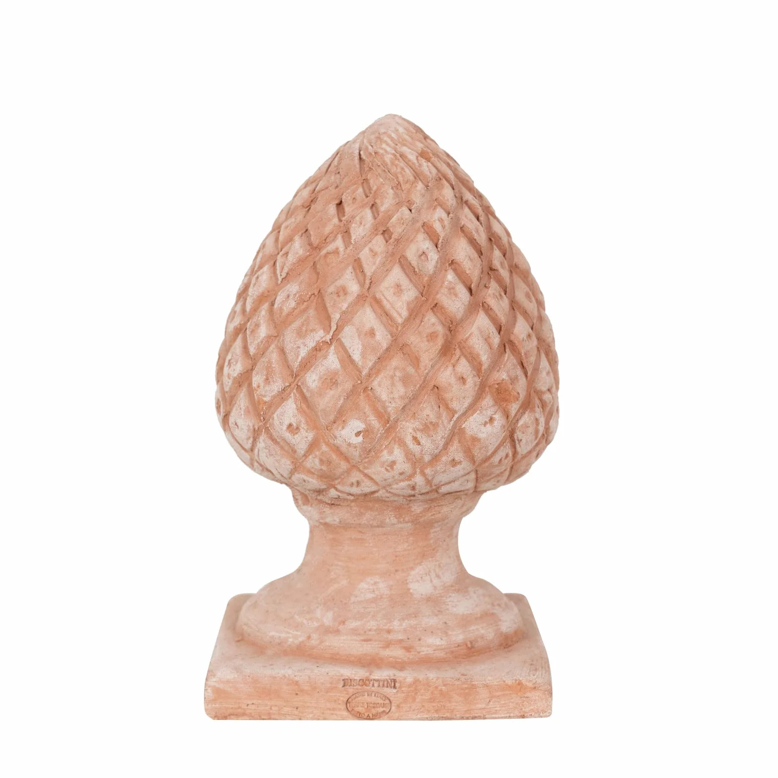 Biscottini Dekoracyjna szyszka z terakoty 27 x 15 x 15 cm | Duże ozdobne szyszki na zewnątrz Made in Italy | Wystrój domu i ogrodu