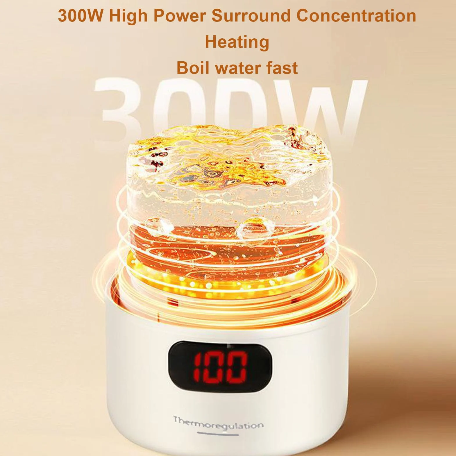 Przenośny czajnik elektryczny 400 ml 300 W stal nierdzewna 220V UE