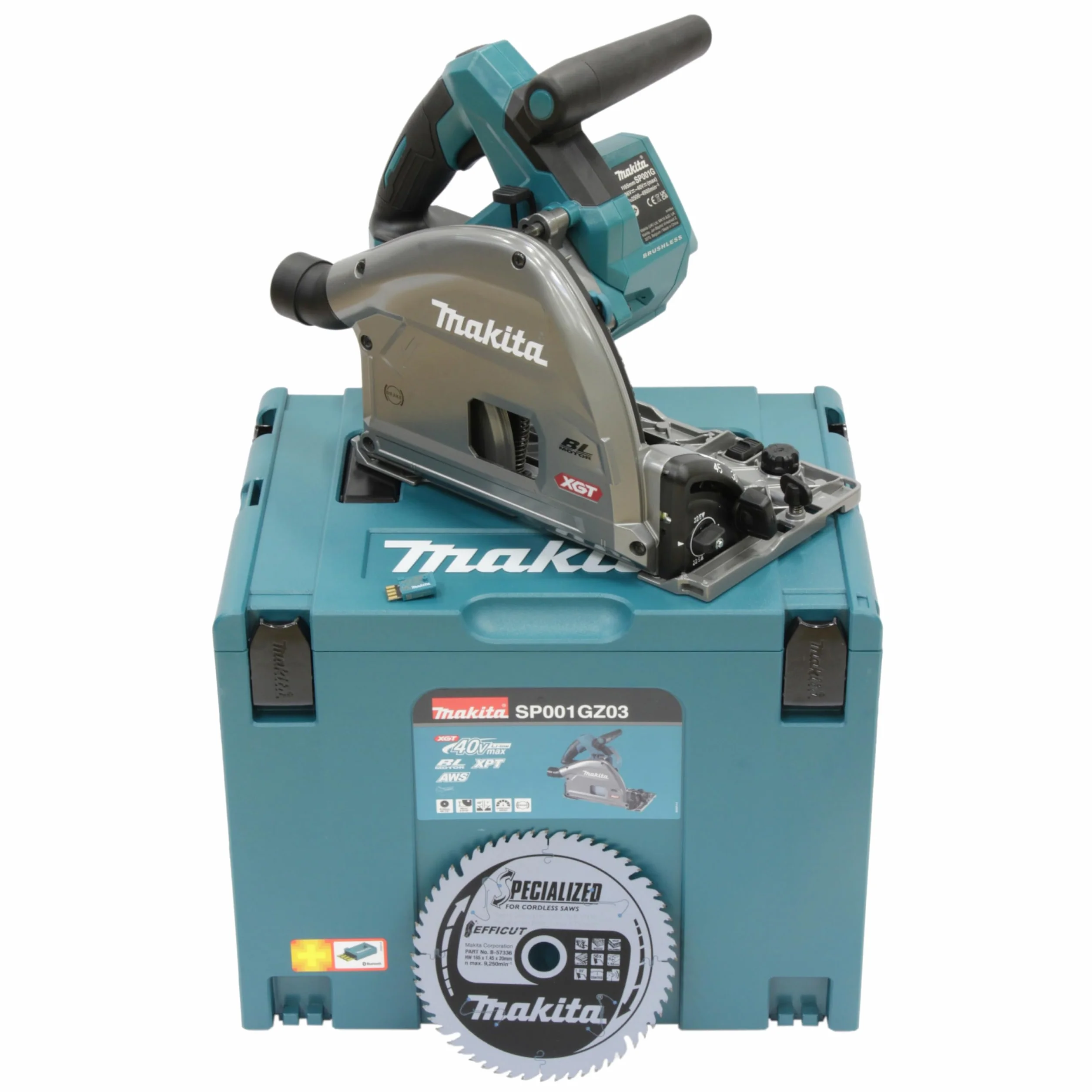 Makita SP001GZ03 Akumulatorowa Piła Zanurzeniowa 56 mm, 40 V maks., Bez Akumulatora, bez Ładowarki, w Makpac
