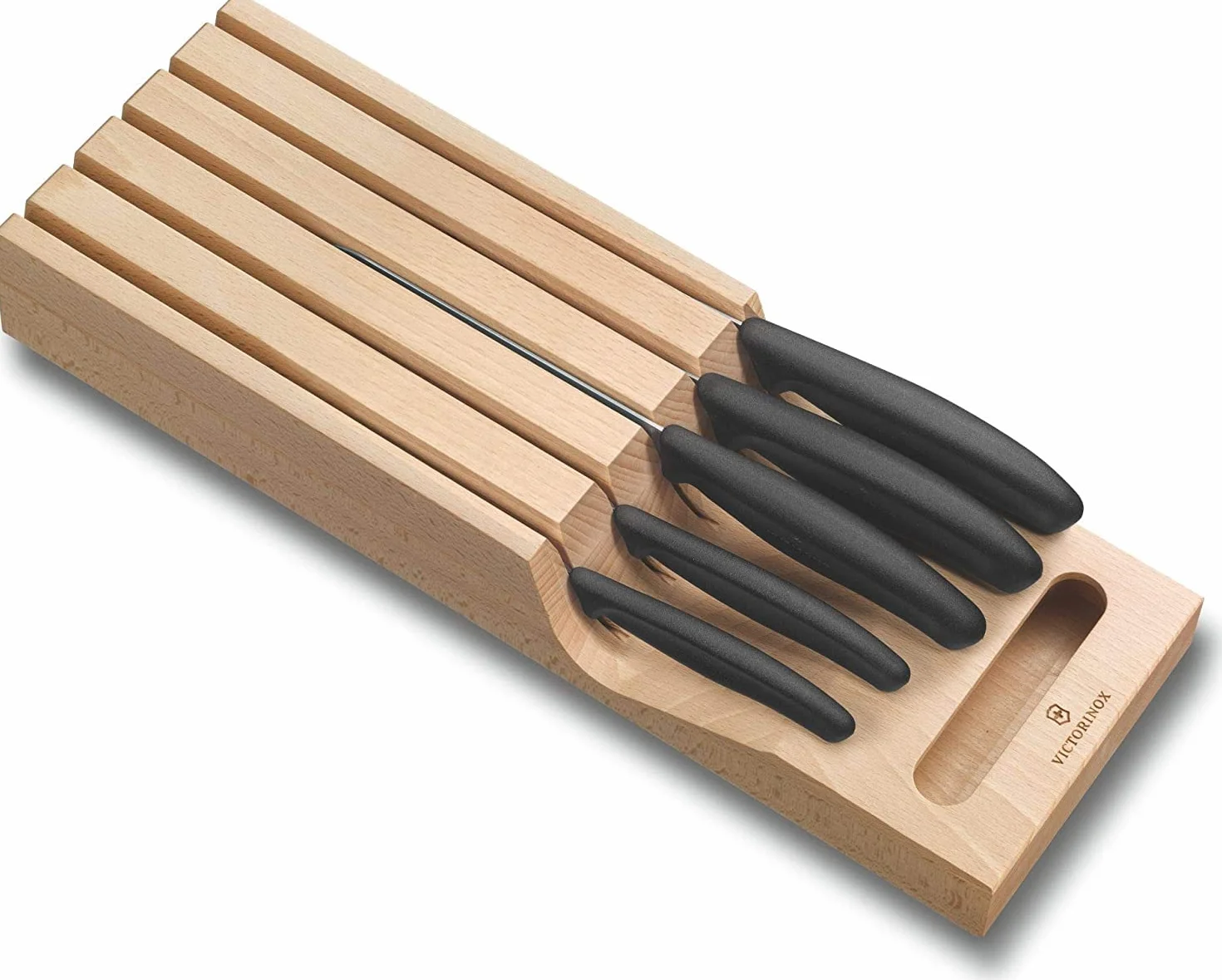 Victorinox, 6.7143.5, Storage + Cutting Boards, Schubladen-Messerhalter, robuster Kunststoff-Griff, Mandel-Beige, Made in Switzerland,