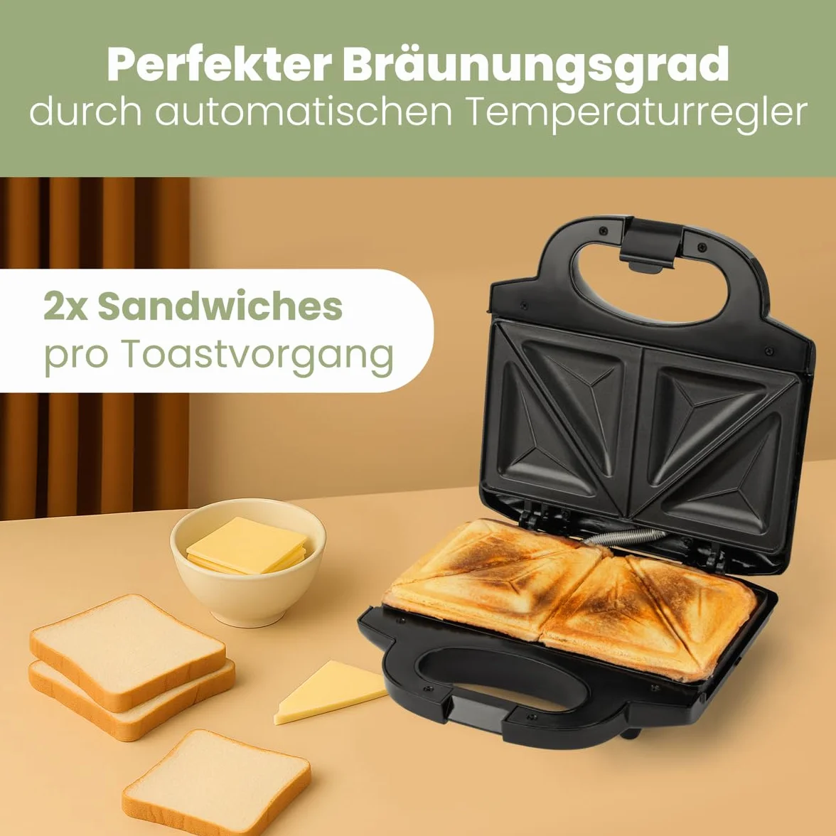 Clatronic ST 3778 Sandwich Maker 750 W Black, Stainless Steel