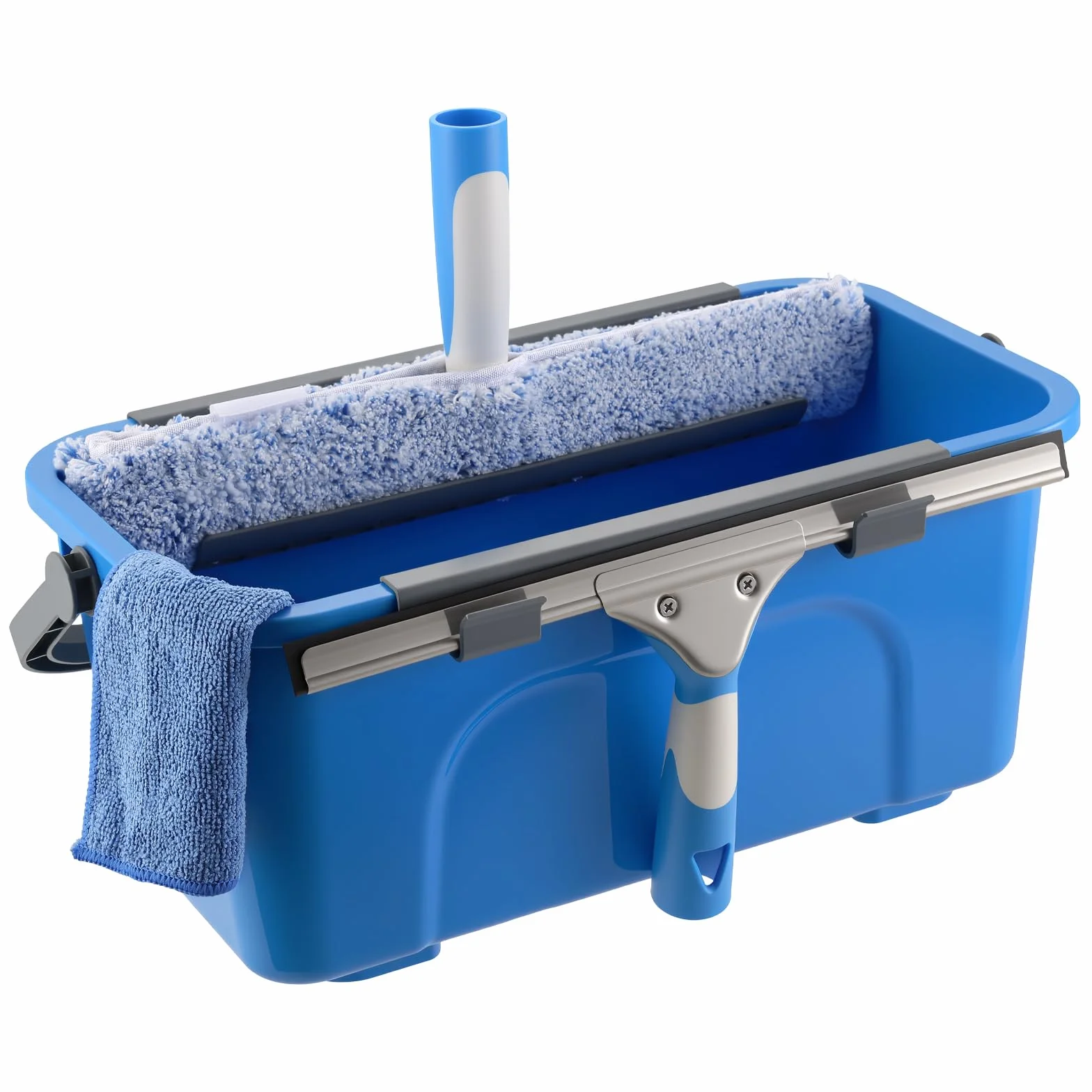 Mitclear Profesjonalny Zestaw do Czyszczenia Okien – Wiadro 12L, Ściągaczka Silikonowa 35cm, Ściągaczka z Mikrofibry i Ściereczka do Szyb, Uniwersalny do Użycia Domowego i Komercyjnego