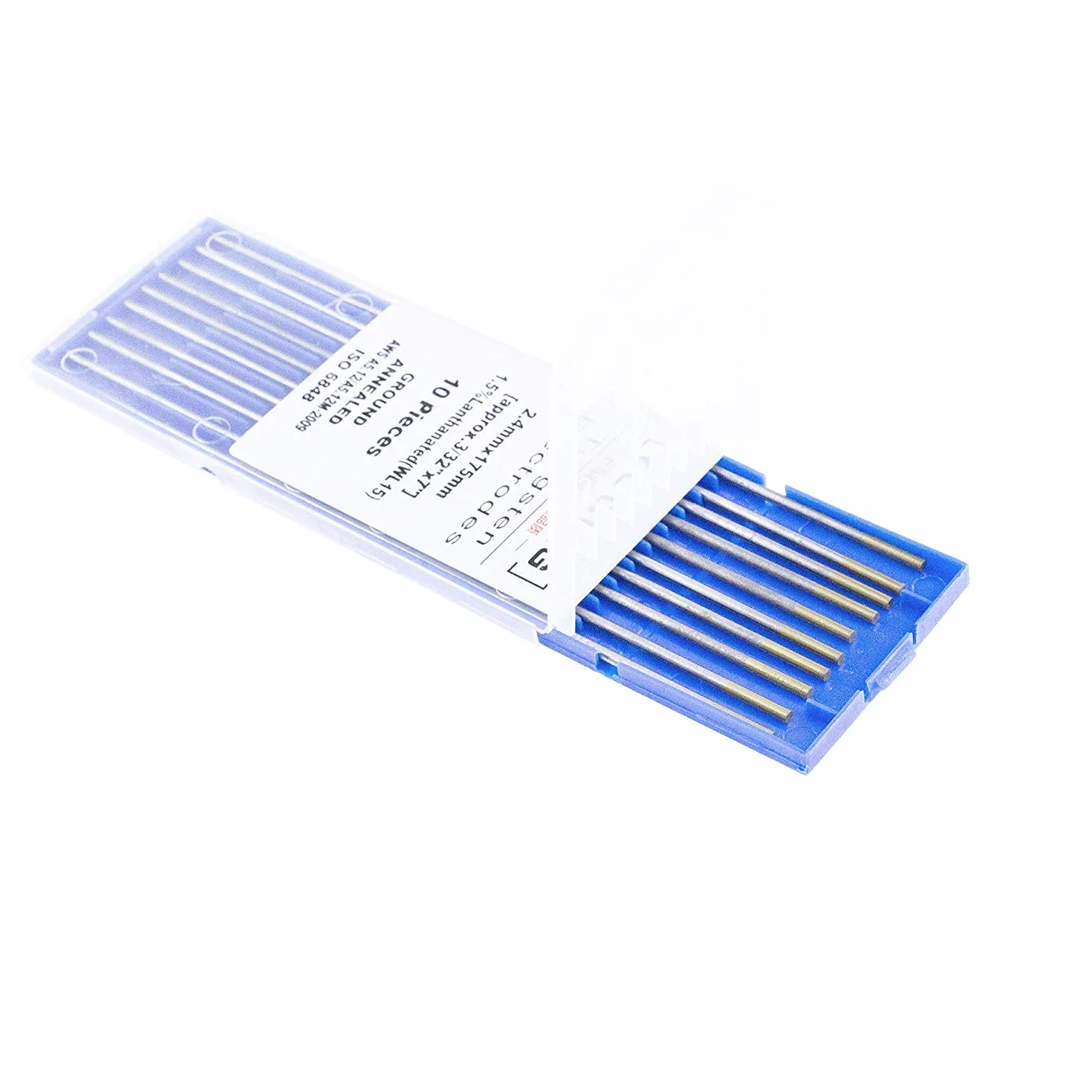 TIG elektrody spawalnicze wolframowe, 1,5% lantanum, WL15 (złoty), 1,6 mm x 175 mm po 10 sztuk w opakowaniu