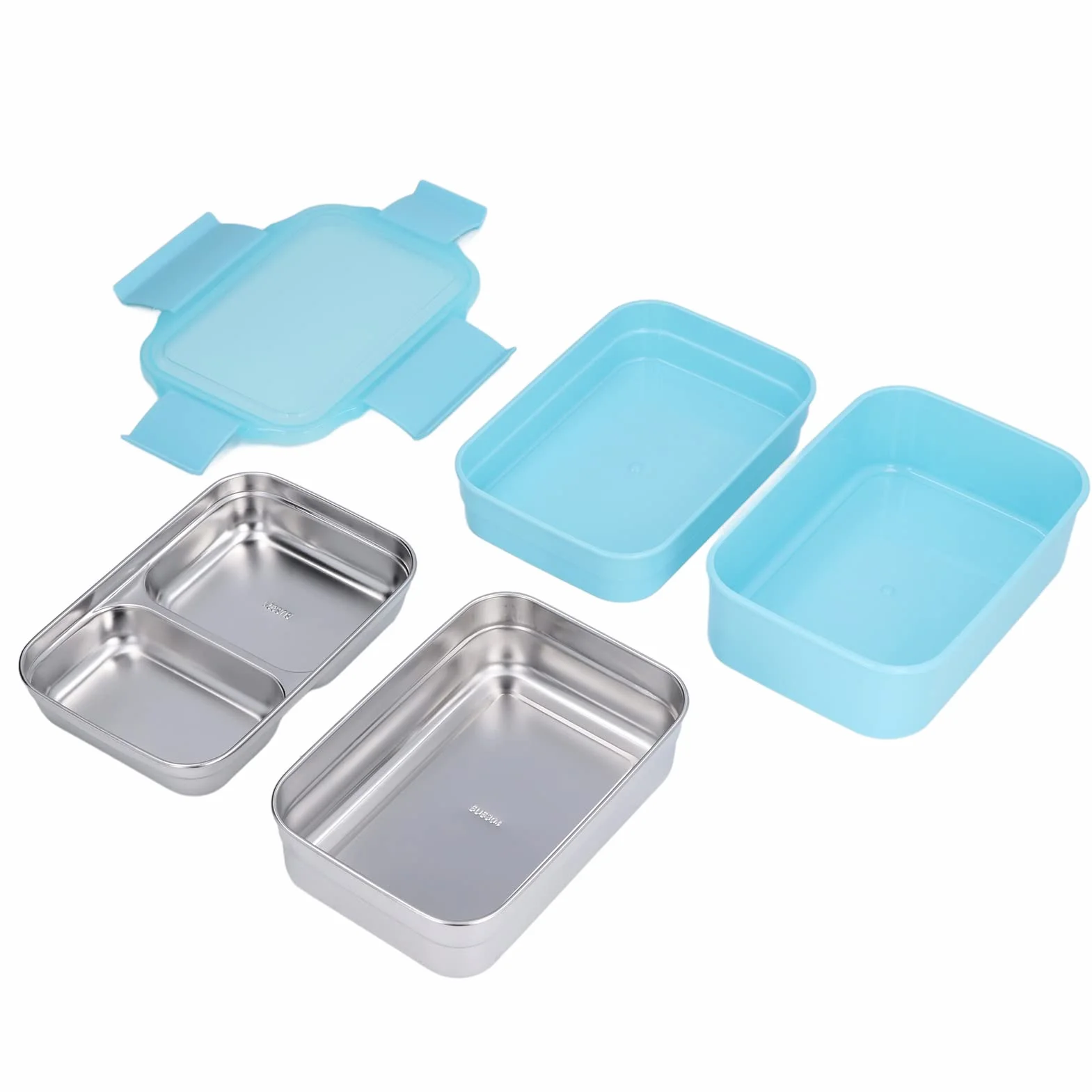 Pudełko na Lunch ze Stali Nierdzewnej 304 Szczelne Bento Dwuwarstwowe Utrzymujące Ciepło