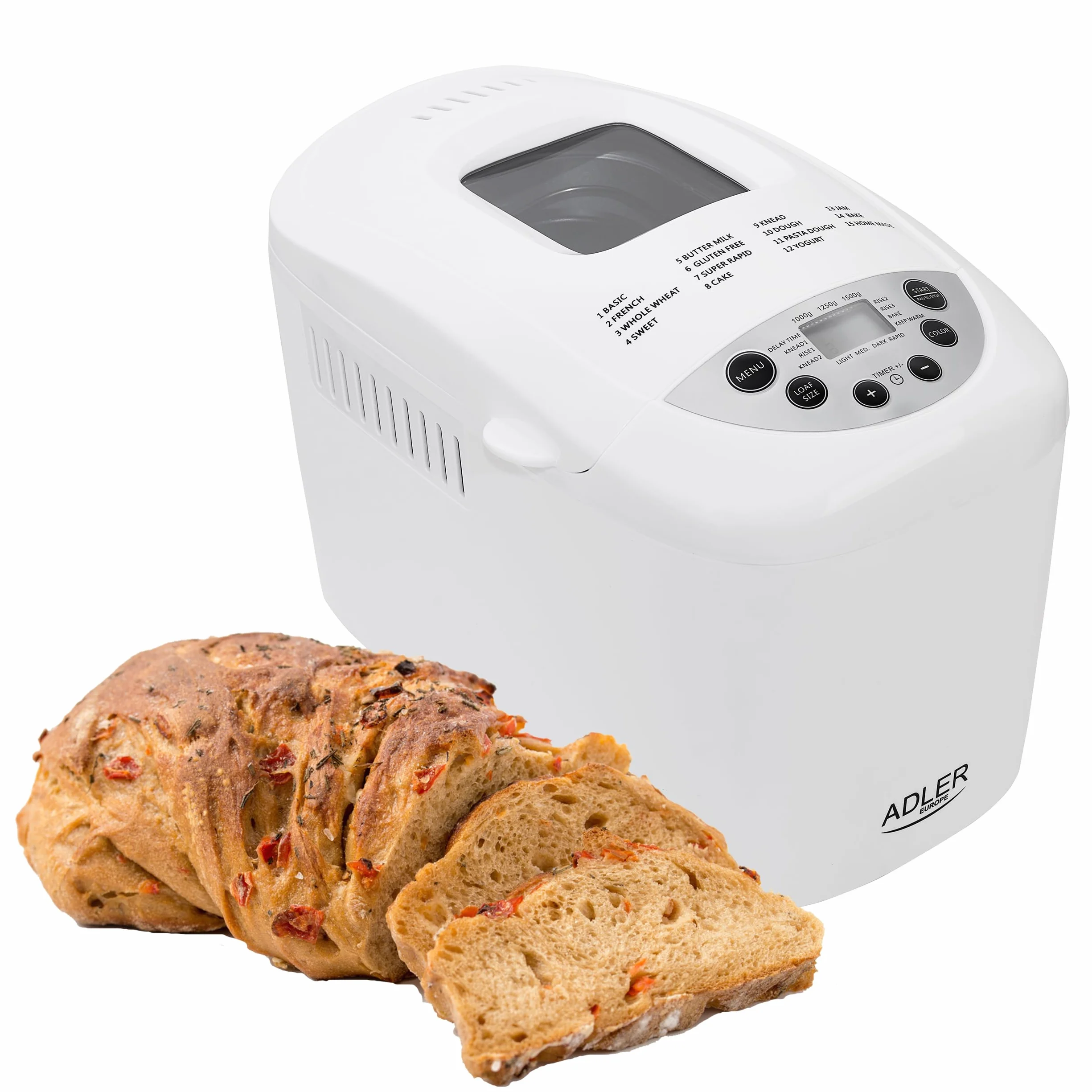 Adler ad6019 Bread Maker Automat do Pieczenia Chleba, 220 W, Biały