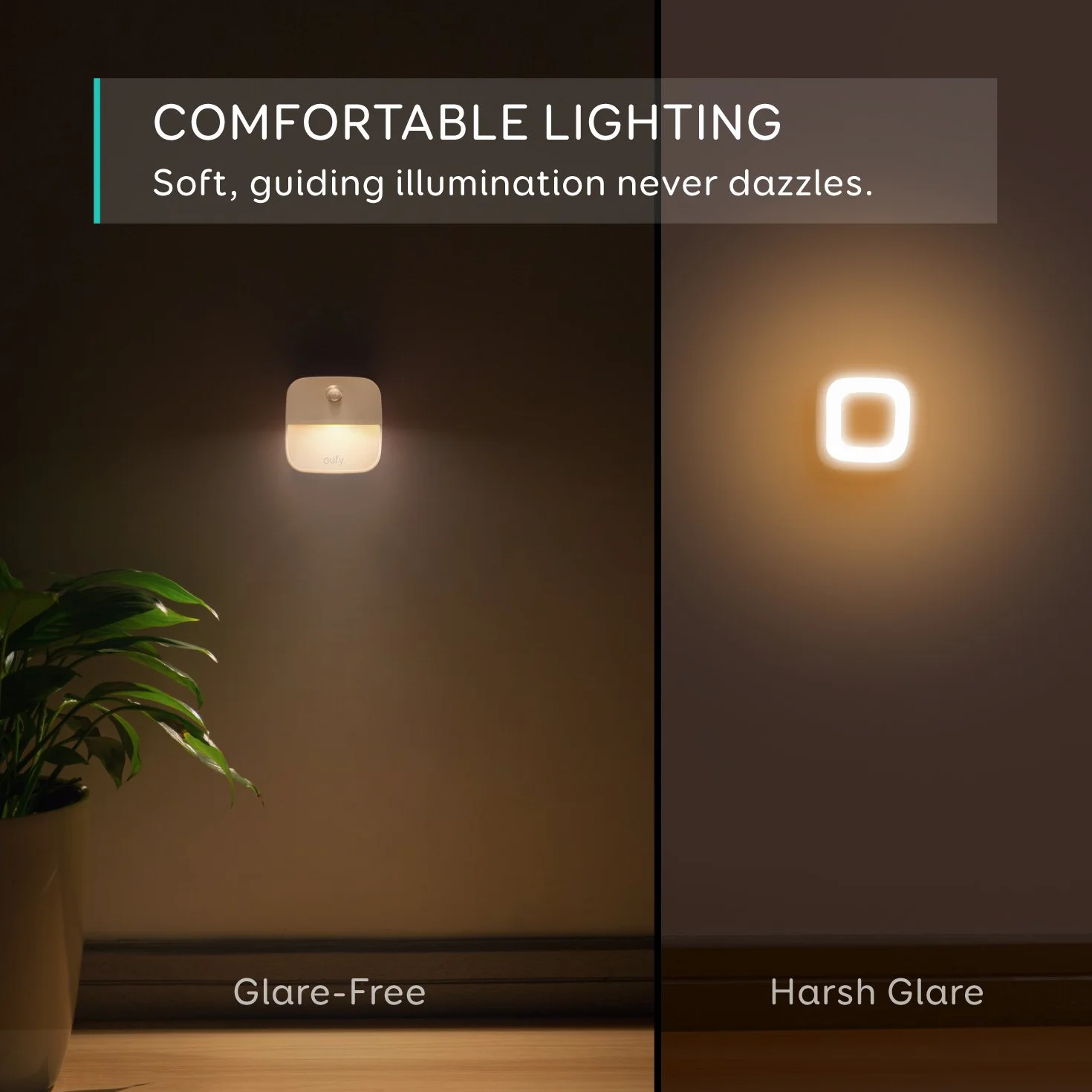 eufy Lumi 3-packs zestawy lampek nocnych LED z czujnikiem ruchu, ciepłe białe światło, automatyczne włączanie/wyłączanie, samoprzylepna lampka do szafy do pokoju dziecięcego, sypialni, energooszczędne