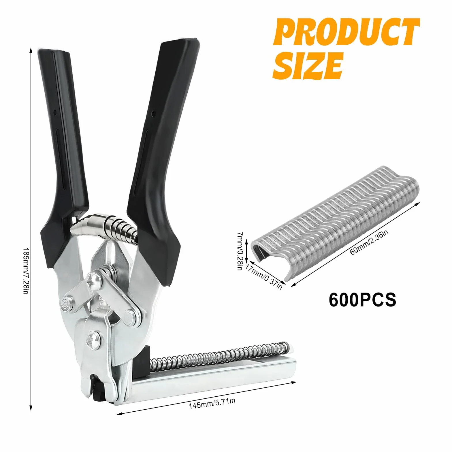 Szczypce do kiełbasy, szczypce do ogrodzenia z 600 klipsami M, szczypce do pierścieni Hog Ring Pliers, szczypce do pierścieni do paznokci, szczypce do mocowania drutu, szczypce Hog Ring