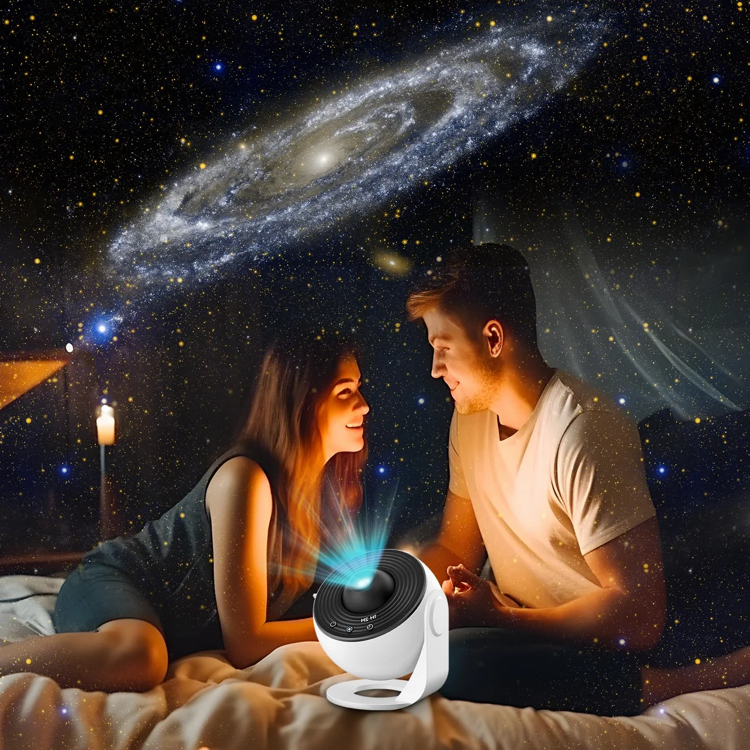 Macchiatto Projektor gwiaździstego nieba, planetarium, galaktyka, z 13 dyskami filmowymi. projektor oświetlenia nocnego 360°, obrotowy, na sufit, do sypialni, prezent dla dzieci i dorosłych