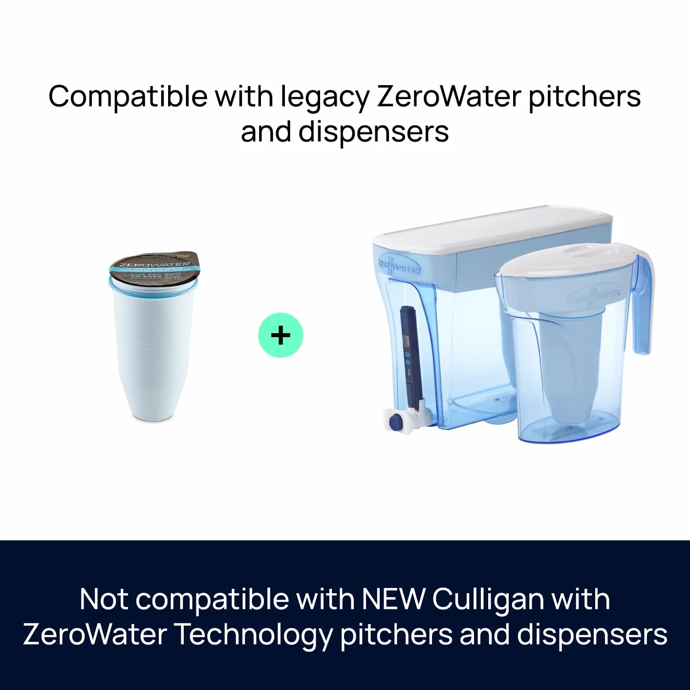 Zerowater Filtr, Biały, 20,32 x 22,86 x 19,69 cm; 589,67 g