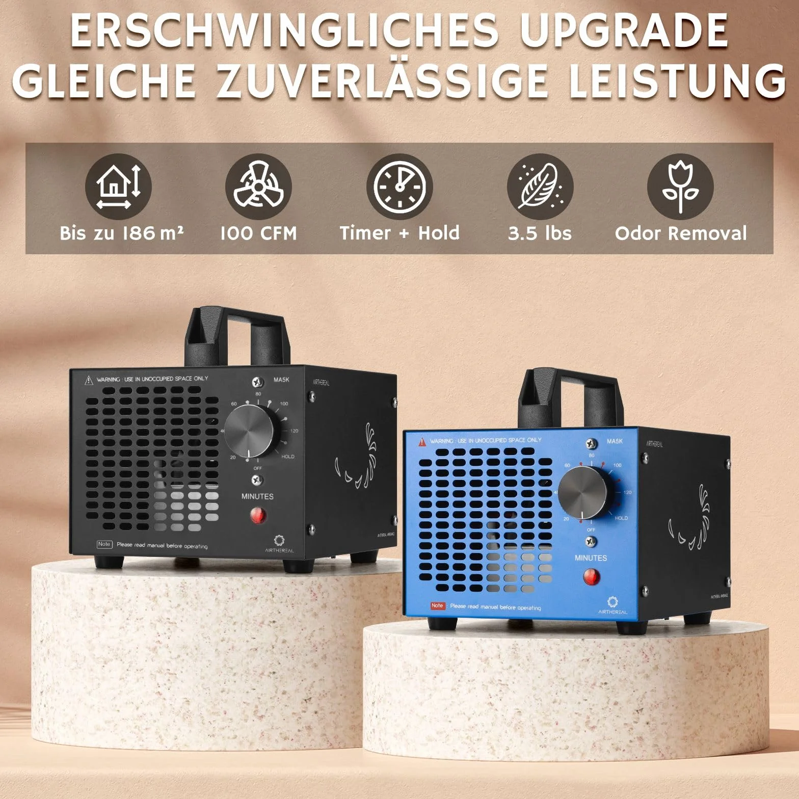 Airthereal MA5K generator ozonu, niebieski