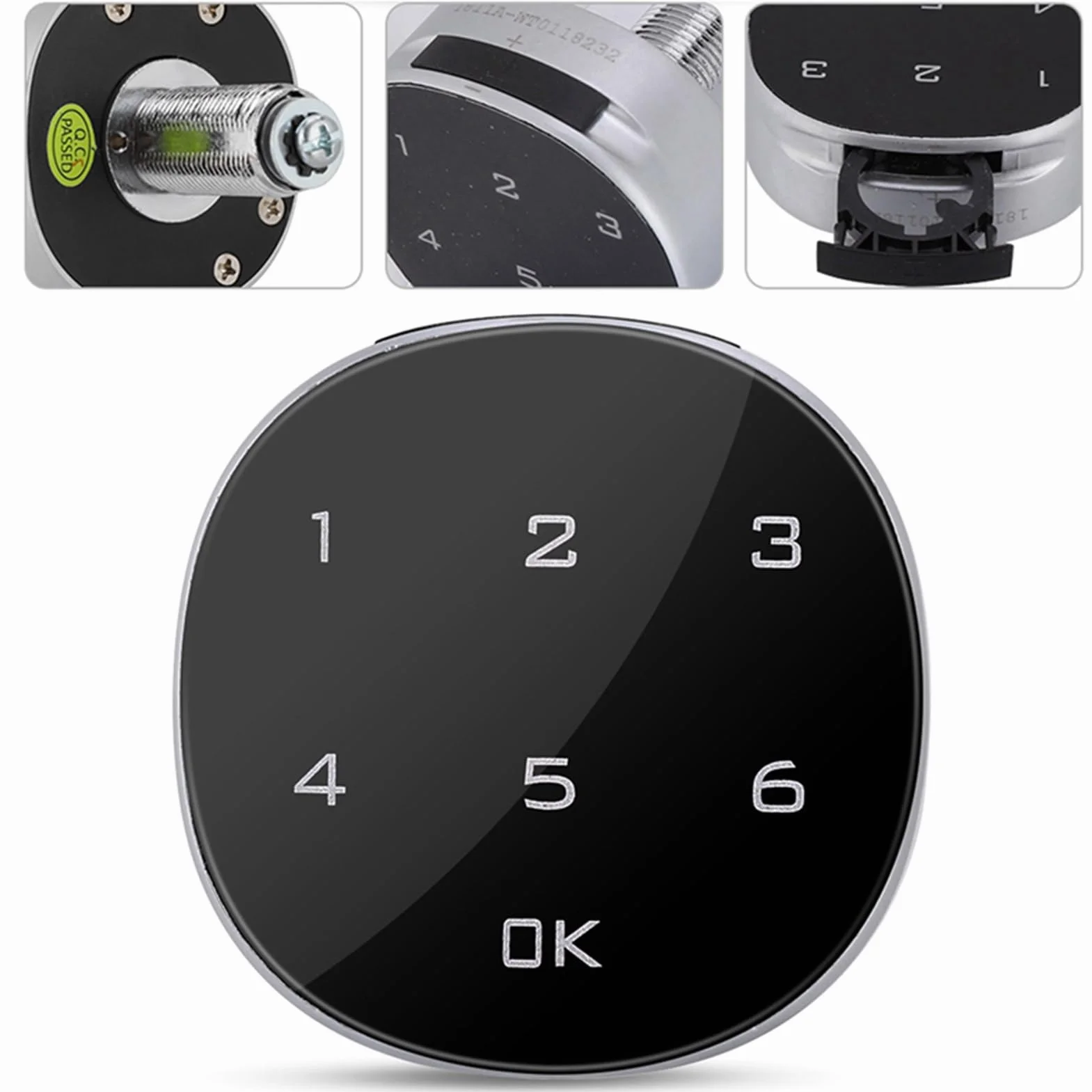 Passwortcodiertes Schloss, Touchscreen Digitales elektronisches Keyless Tastatur Schrankschloss für Schmuckkasten Postfach Schulschließfach Medizinschrank Schrank