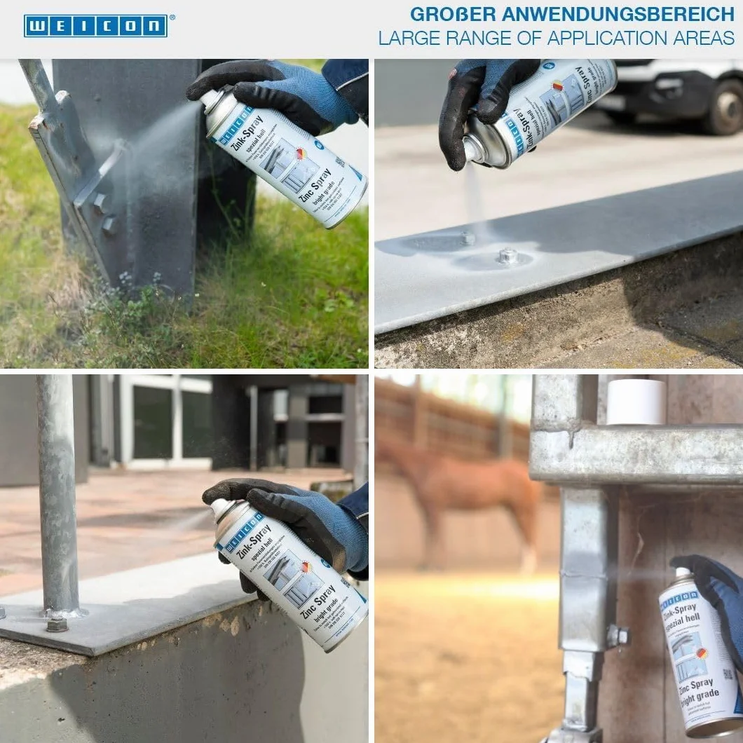 WEICON Spray cynkowy specjalny jasny 400 ml, farba antykorozyjna do powierzchni metalowych, nadaje się do świeżego cynkowania ogniowego