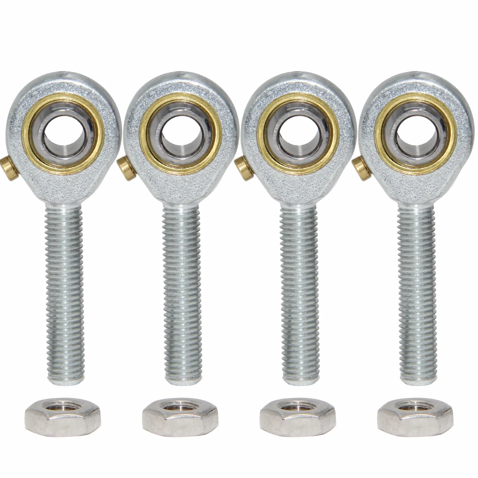 4 sztuki POSB4 Rod End Bearings otwór 1/4 cala wstępnie nasmarowany łożysko 1/4-28 gwint zewnętrzny prawy z nakrętkami zabezpieczającymi