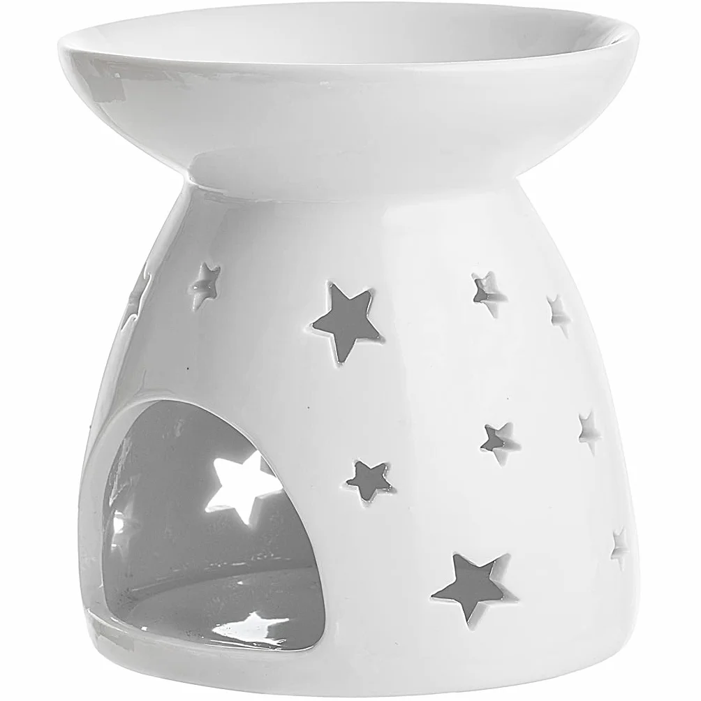 ceramiczne palniki zapachowe palniki zapachowe z gwiazdami i kwiatami, aromaterapia, palnik olejowy z uchwytem do dekoracji domu medytacji (palniki C)