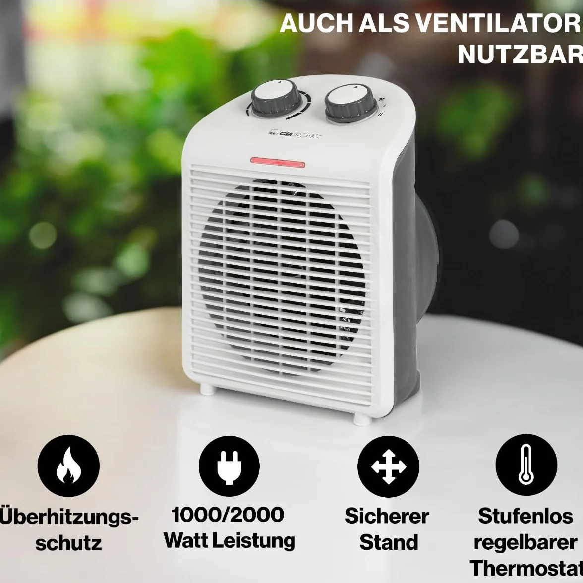 Clatronic 263951 Termowentylator, Biały, 1 Sztuka