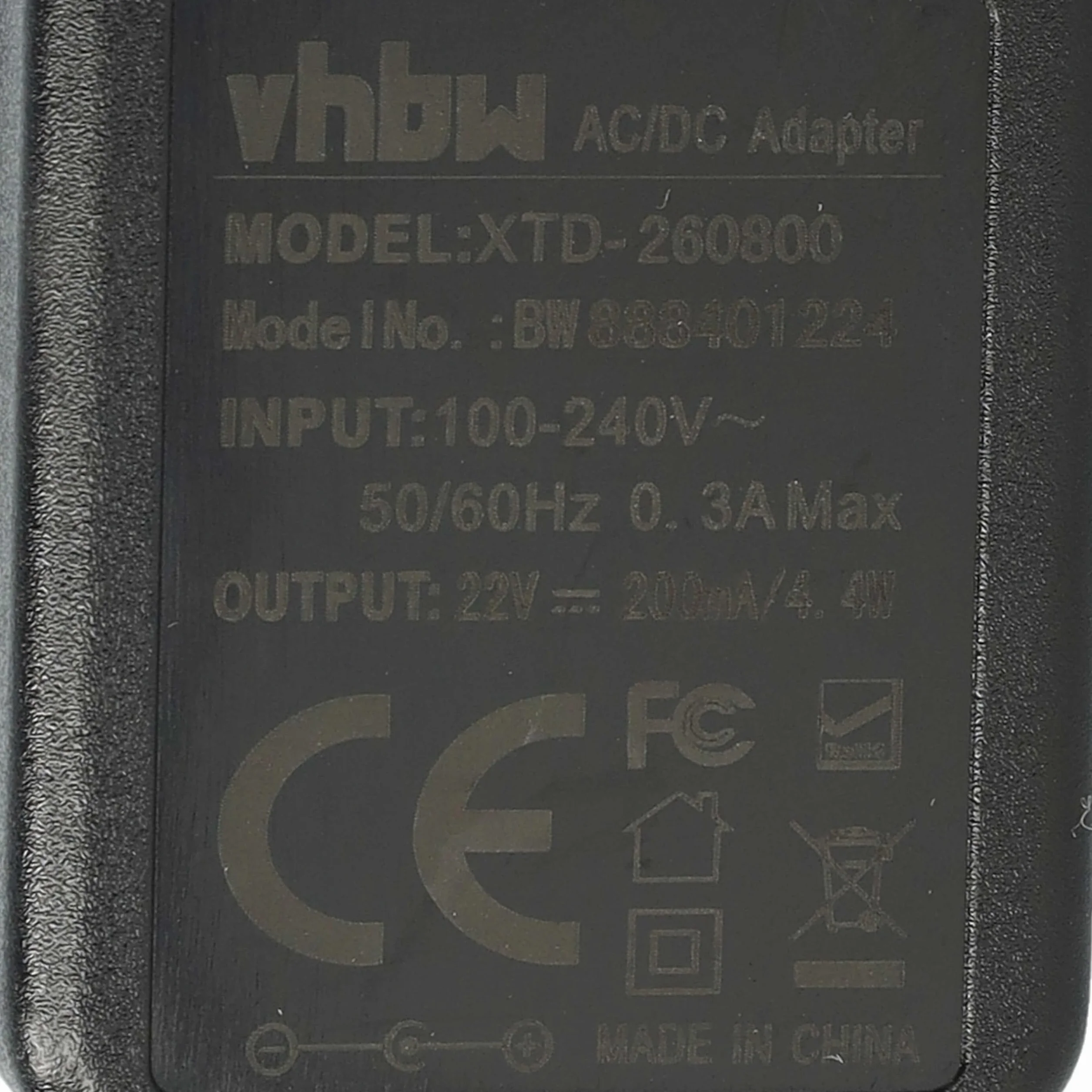 vhbw Zasilacz/ładowarka kompatybilna z odkurzaczem akumulatorowym Bosch Move 14,4 V BHN14090/01, 14,4 V BHN14090/04 - 200 cm