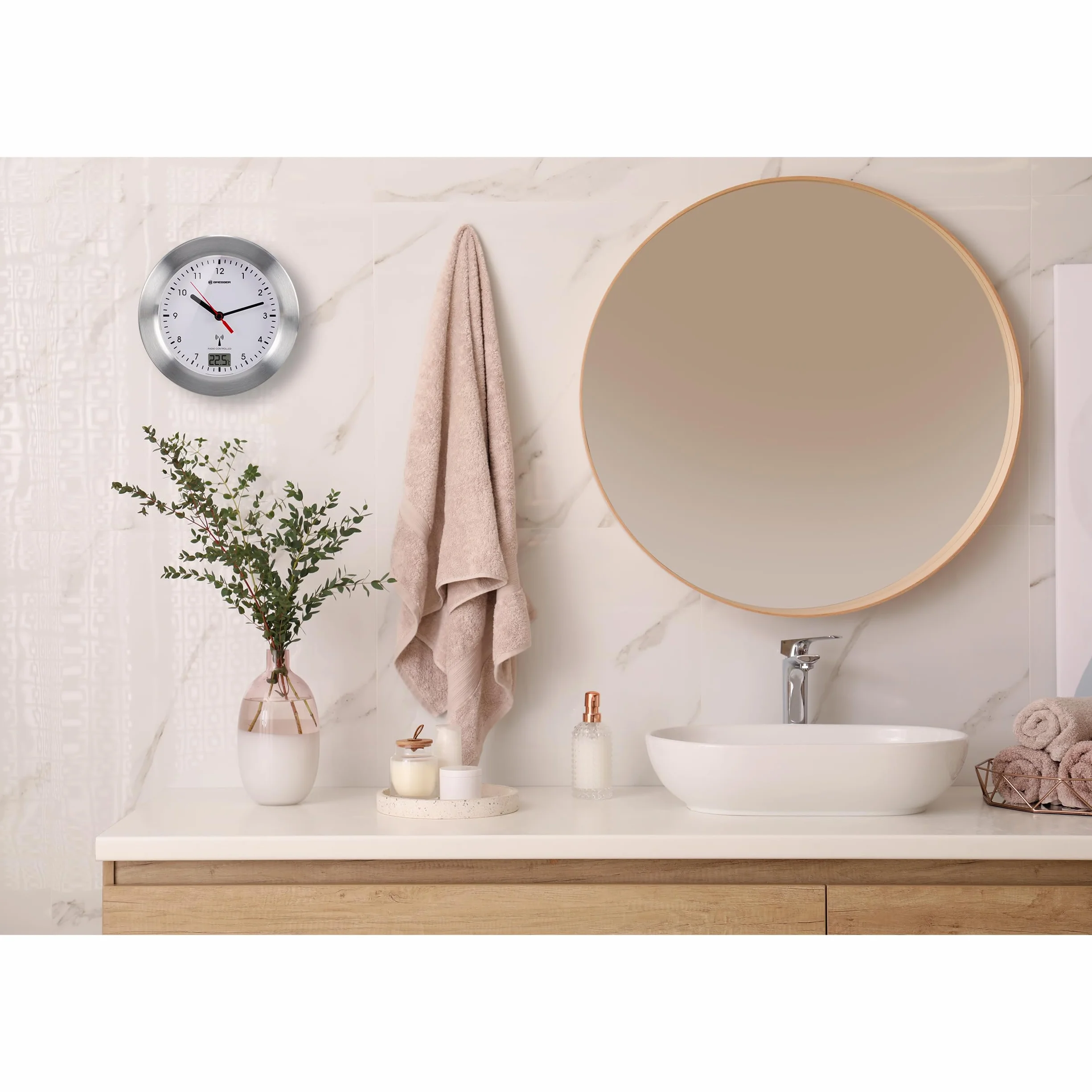 Bresser Mytime Bath Bad Zegarek, Szary/Bordowy, 17 cm