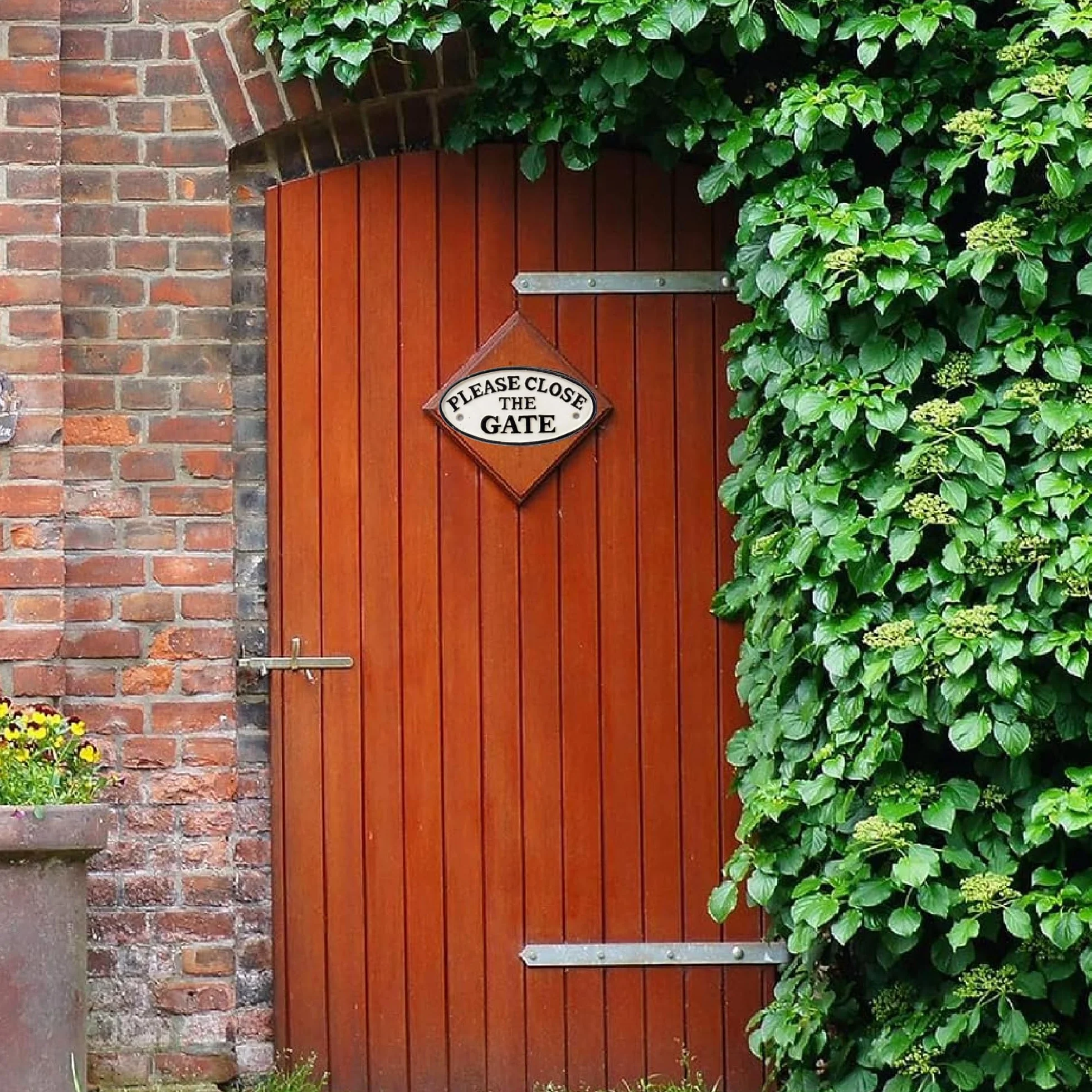 Tabliczka na bram? ?elazna "Please Close The Gate" tabliczka informacyjna drzwi styl antyczny dom ogr�d