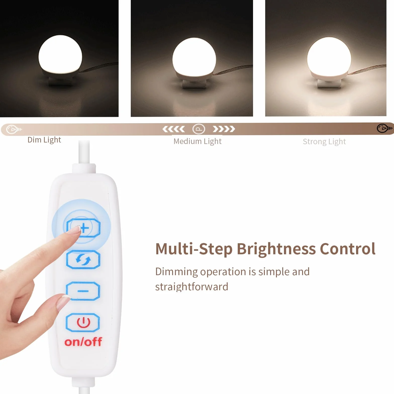 Lustro Led Toaletka 10 żarówek Hollywood Zestaw do ściemniania światła Lustro Toaletka Makeup Rampa Zdejmowana lampa do lustra 3 kolory oświetlenie toaletki (10)