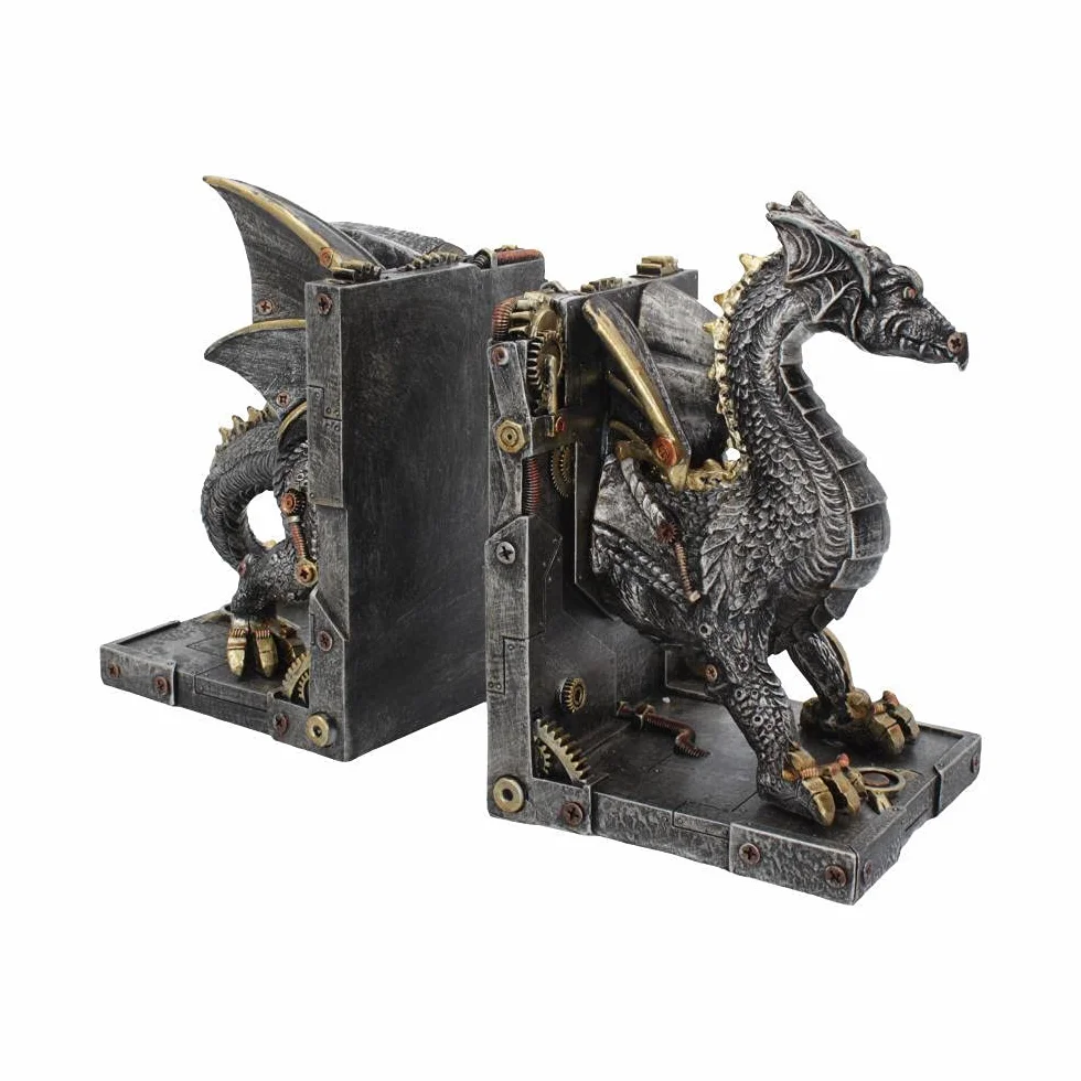 Nemesis Now Dracus Machina podpórki na książki 27 cm, brąz