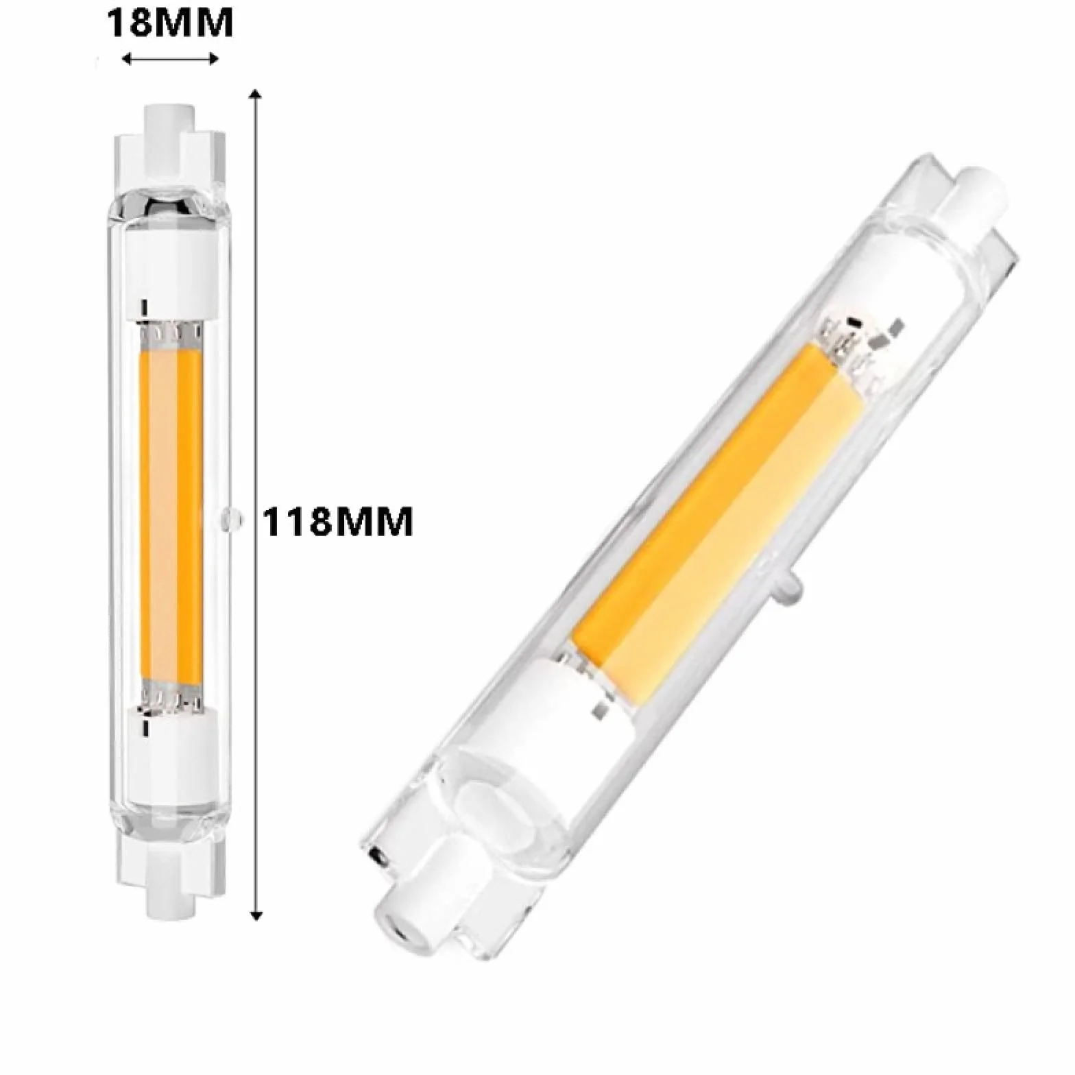 1 szt. Lampa LED R7S High Power Regulowana AC110V 220V COB BLUB 15W 20W 30W 118MM LED SZKŁO CZERWONE BOOFBILB 220V 118MM 15W NATURALNY BIAŁY