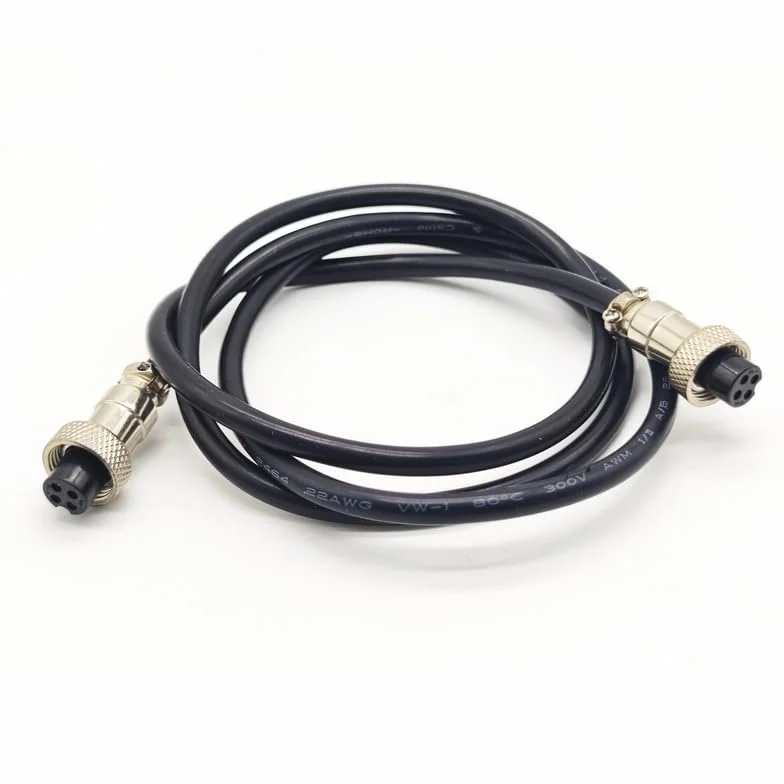 GX12 4-pinowy kabel podwójna głowica żeńska zestaw kordów lotniczych, GX12 4-pinowy panel Mount Circular Metal Airport Connector kabel żeński do żeńskiego adaptera kabel (1 m/3,28 ft)