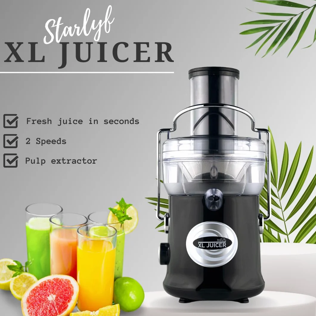 Potężna sokowirówka Starlyf XL Juicer, 600W, 2 prędkości, Bez BPA, Do gotowania, Explulsa pulpy, Soki szybciej, owoce i warzywa Cold Press Soki, Cichy