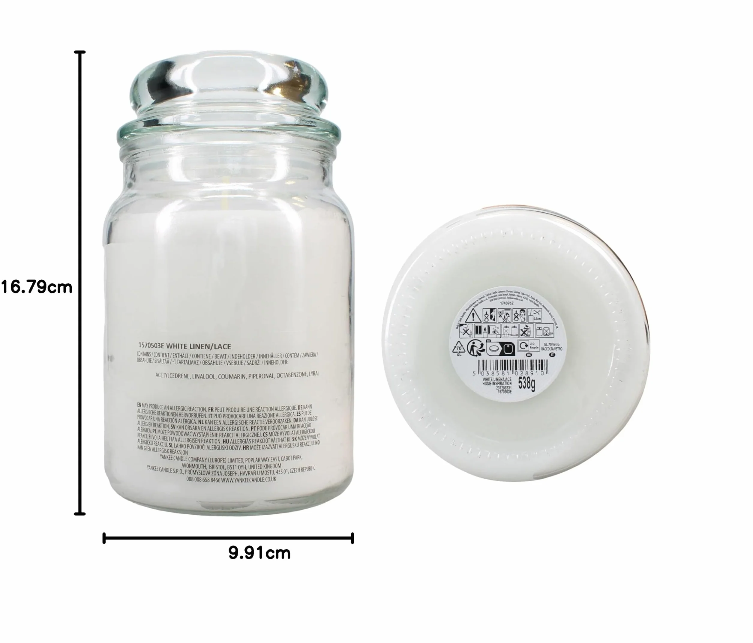 YANKEE CANDLE Biały len i koronka L
