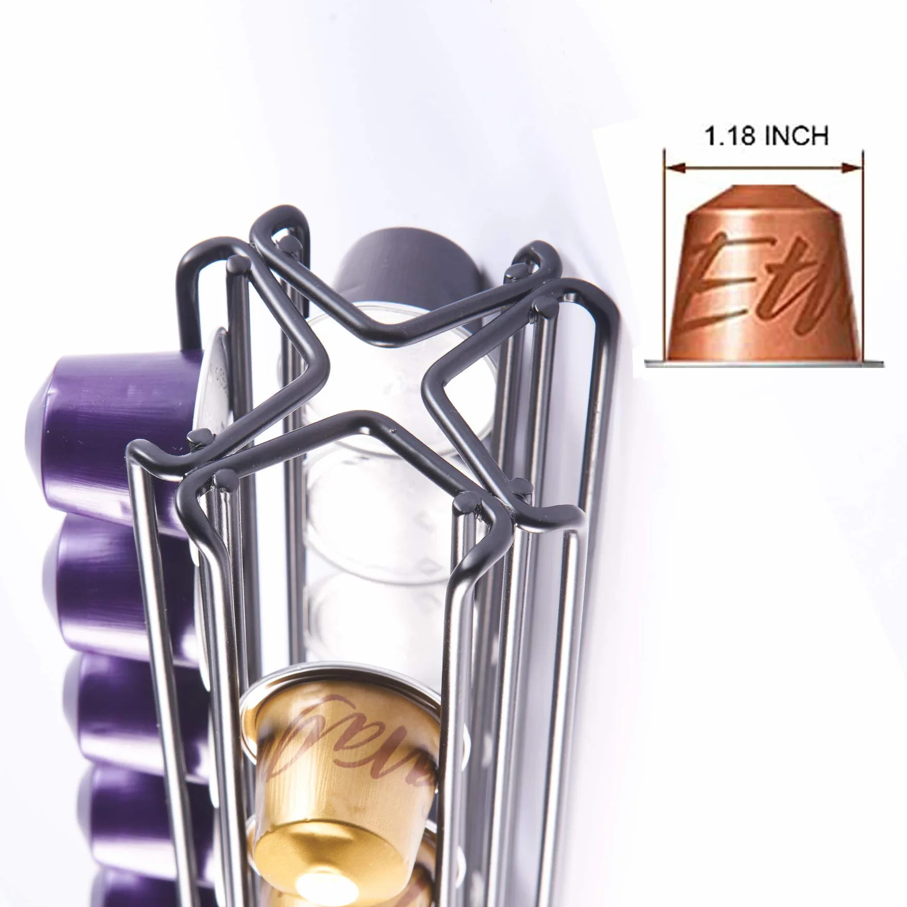 Obrotowy uchwyt na kapsułki do kawy Nespresso 40 kapsułek OriginalLine stojak czarny