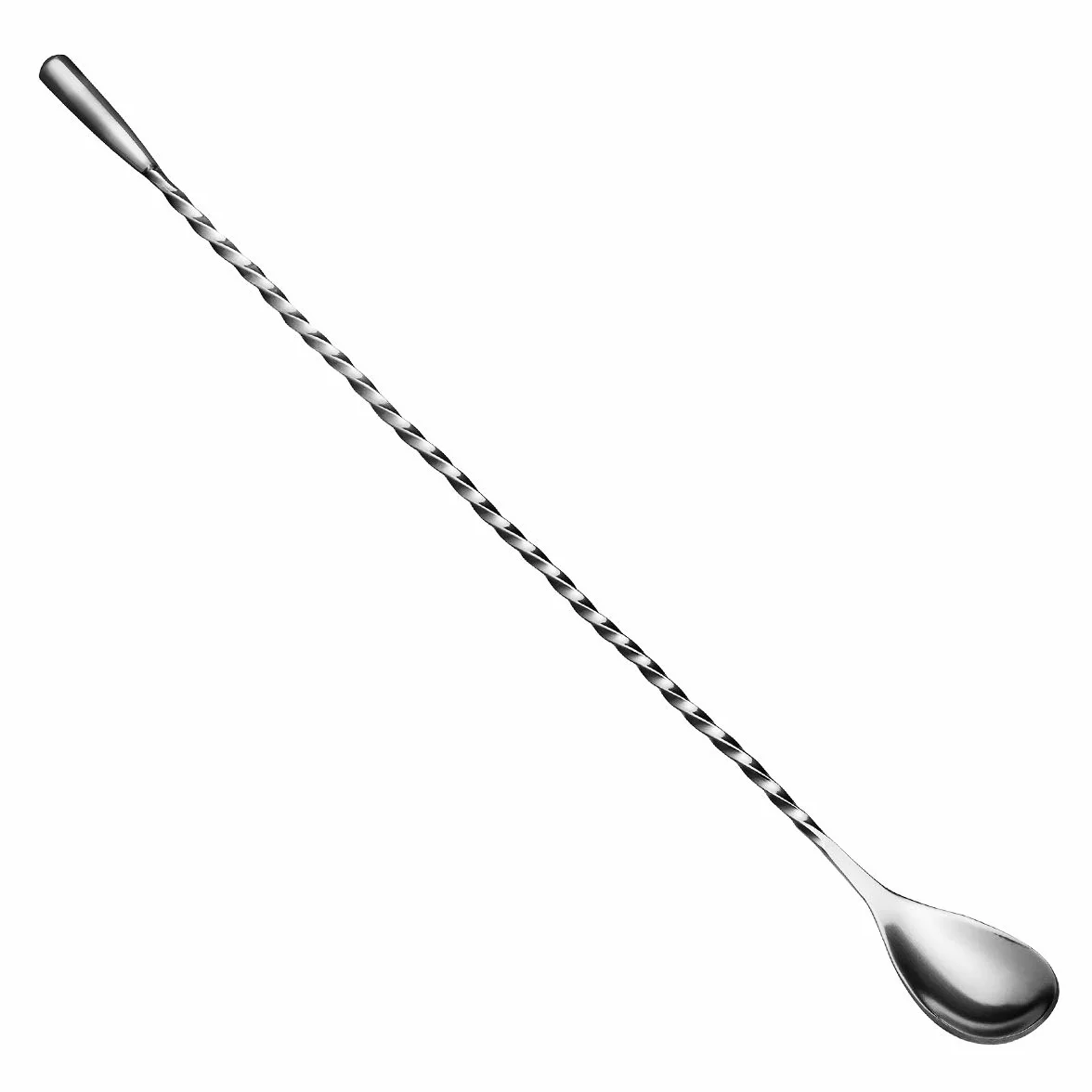 Łyżka barowa skręcona łezka z metalową gałką 30 cm - stal nierdzewna